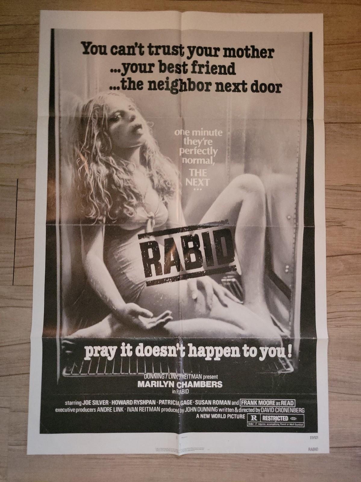 RABID poster MARILYN CHAMBERS/DAVID CRONENBERG original 1977 one sheet 27x41
