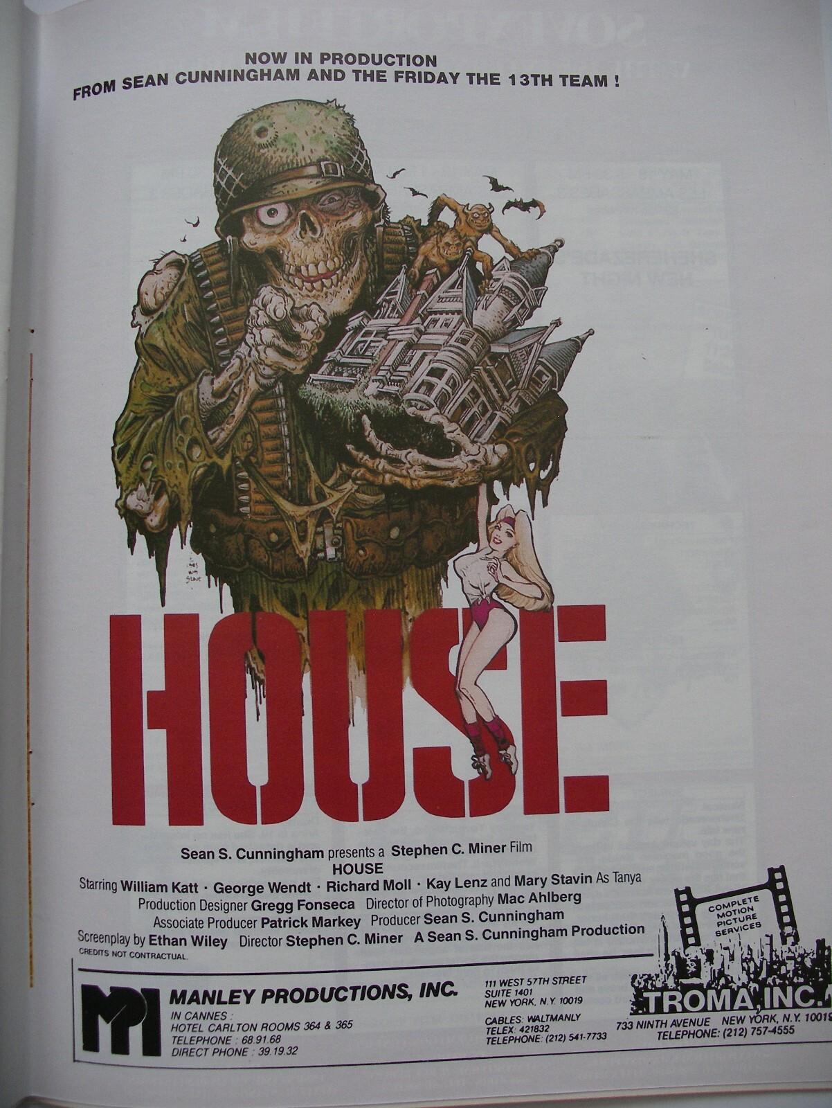 House 1985 Steve Miner cult horror advance MOVIE POSTER EXTREMELY RARE MODEL AD