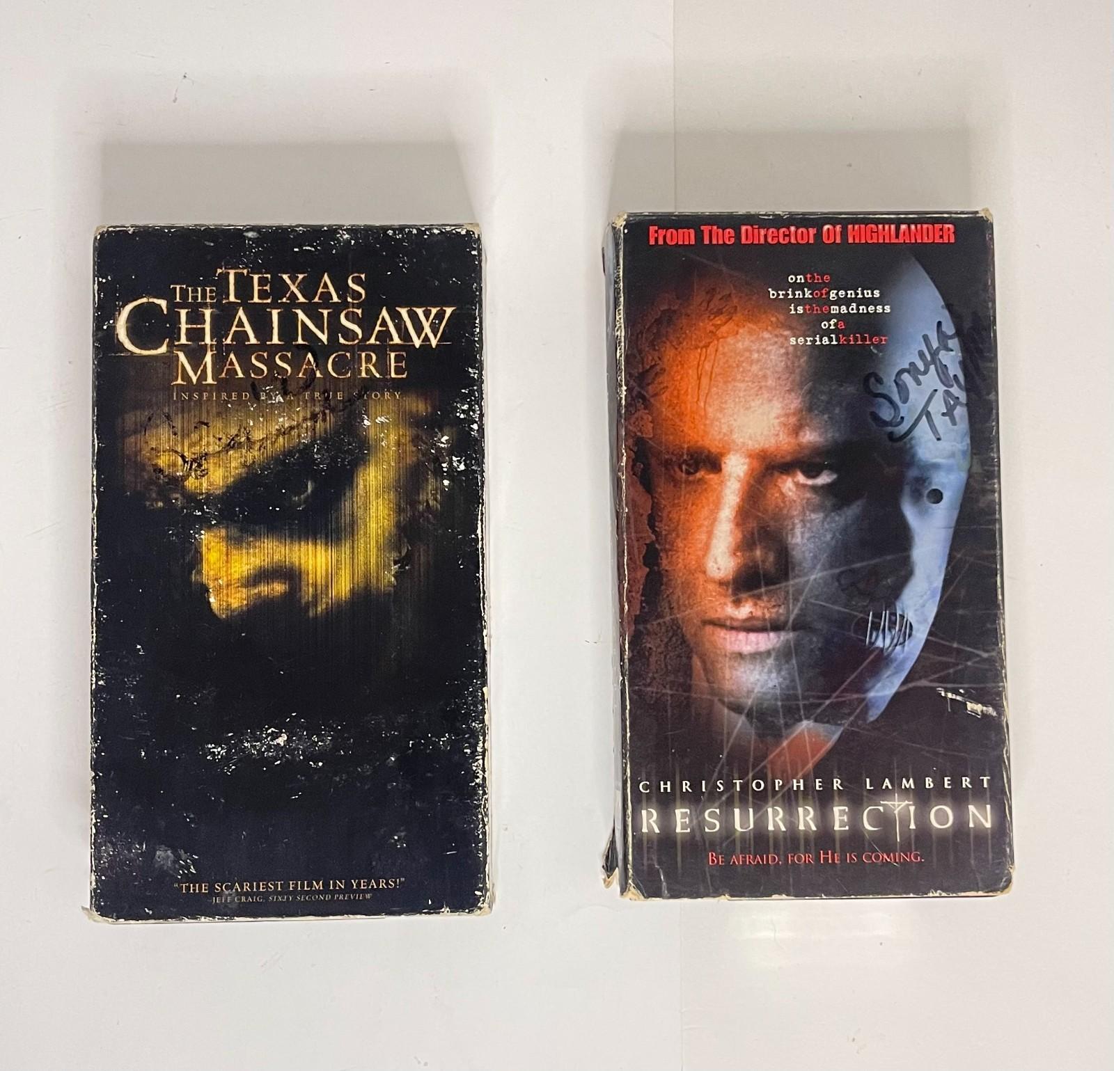 VHS Horror Tape Lot of 2: Original Texas Chainsaw Massacre and Resurrection