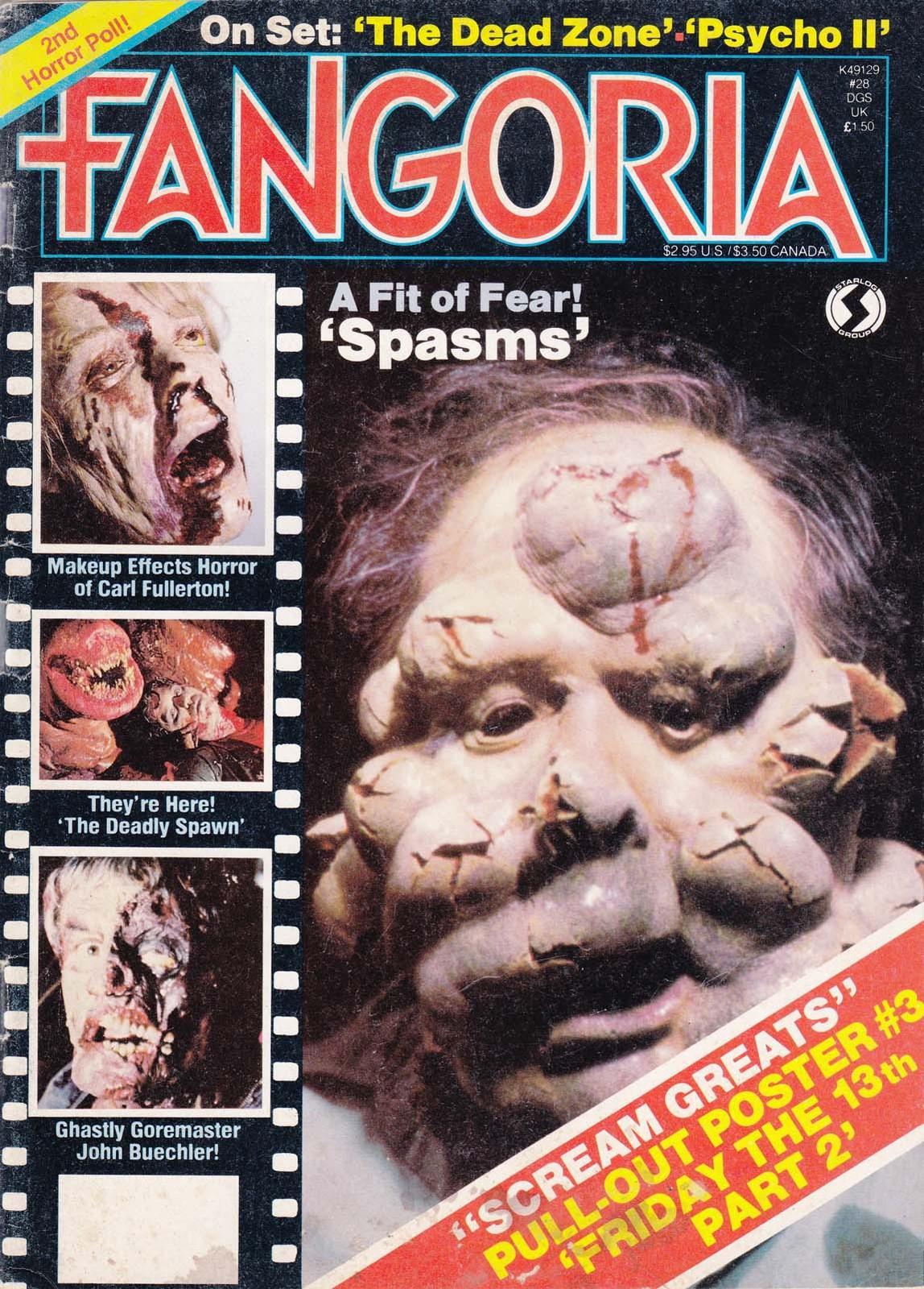 Fangoria #28 FAIR; Starlog | low grade - Spasms - w/Bag+Board
