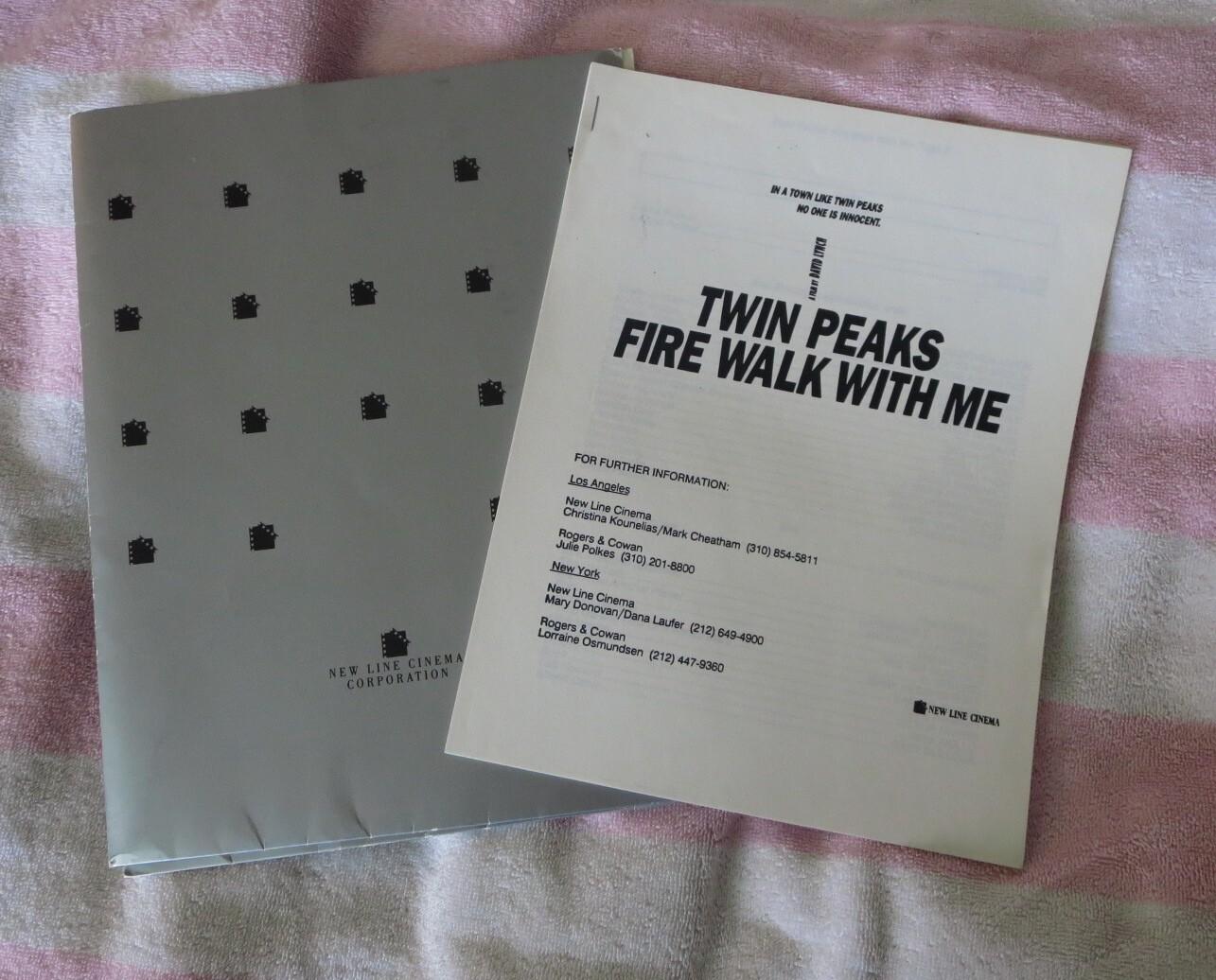 Twin Peaks Fire Walk With Me press kit, Twin Peaks Fest info, David Lynch