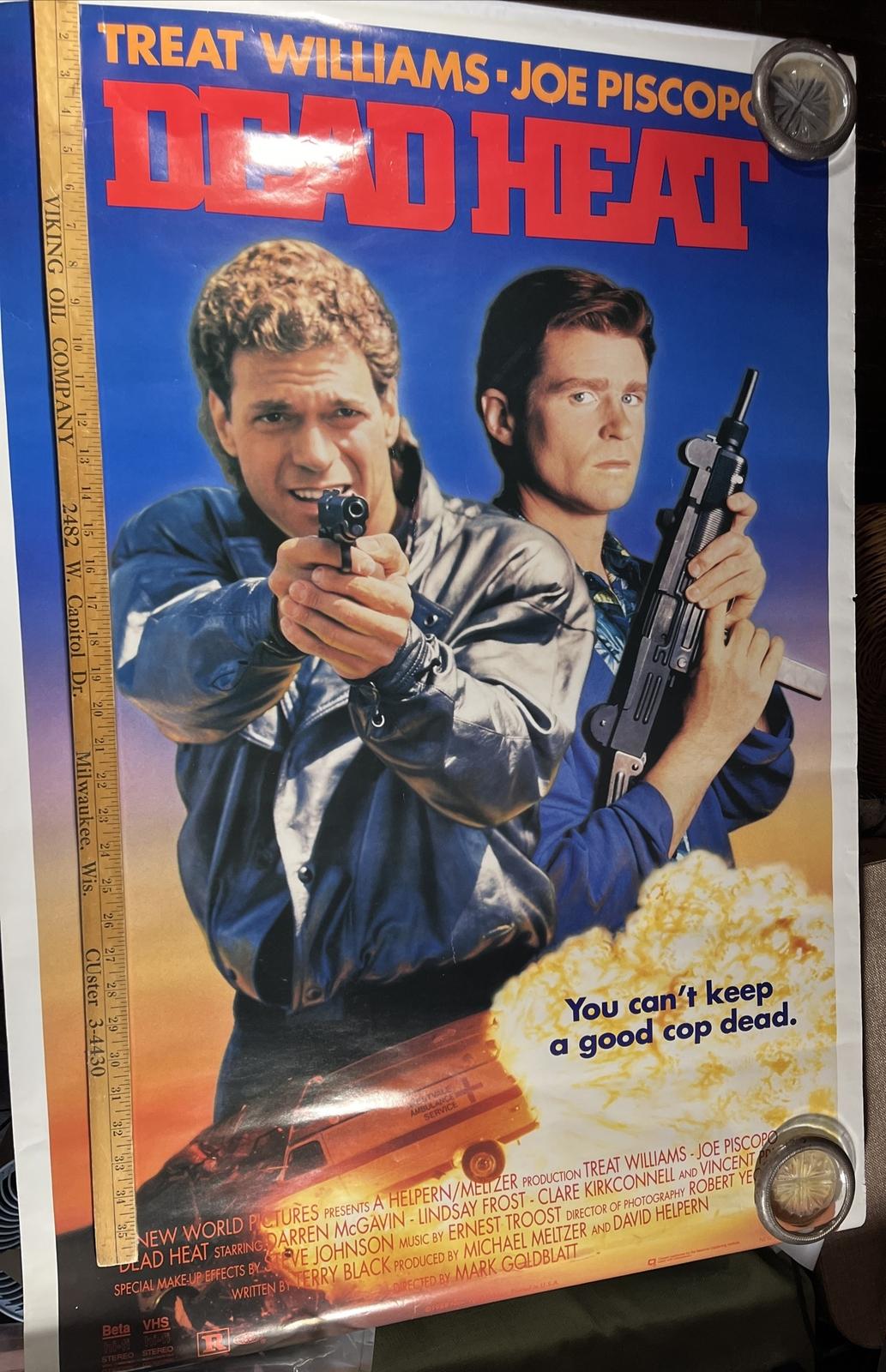 1988 Dead Heat Trent Williams Joe Piscopo Movie Poster New World 41”x27”RARE VTG