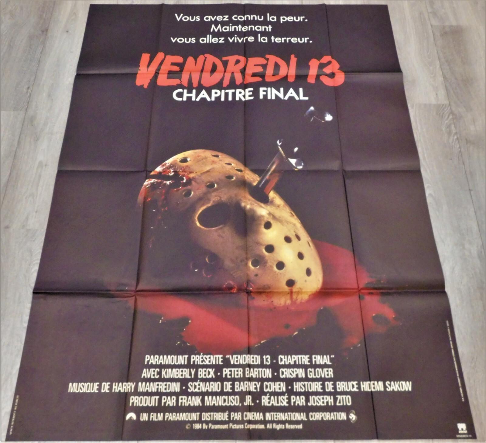 Friday the 13th Final Chapter *French Movie Poster Original 47"63" *1984