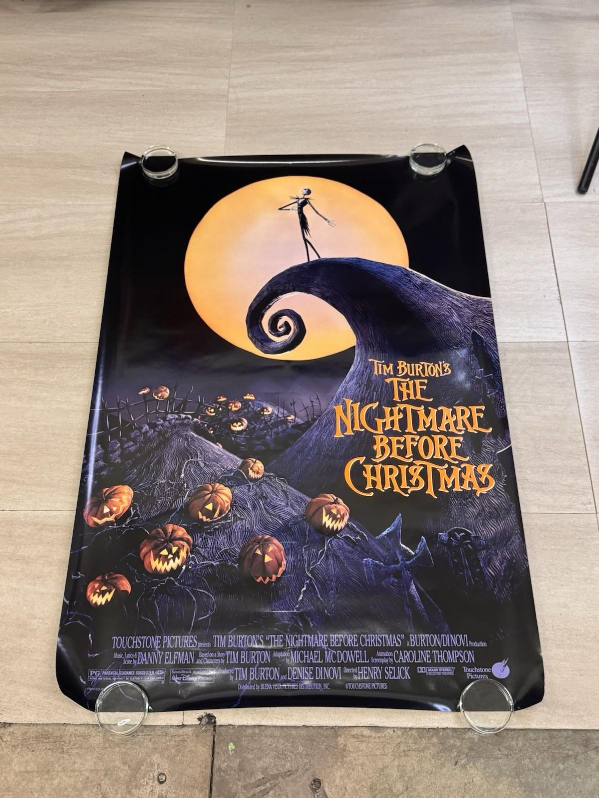 Original The Nightmare Before Christmas 1993 Movie Poster Double Sided 27x40 NBC
