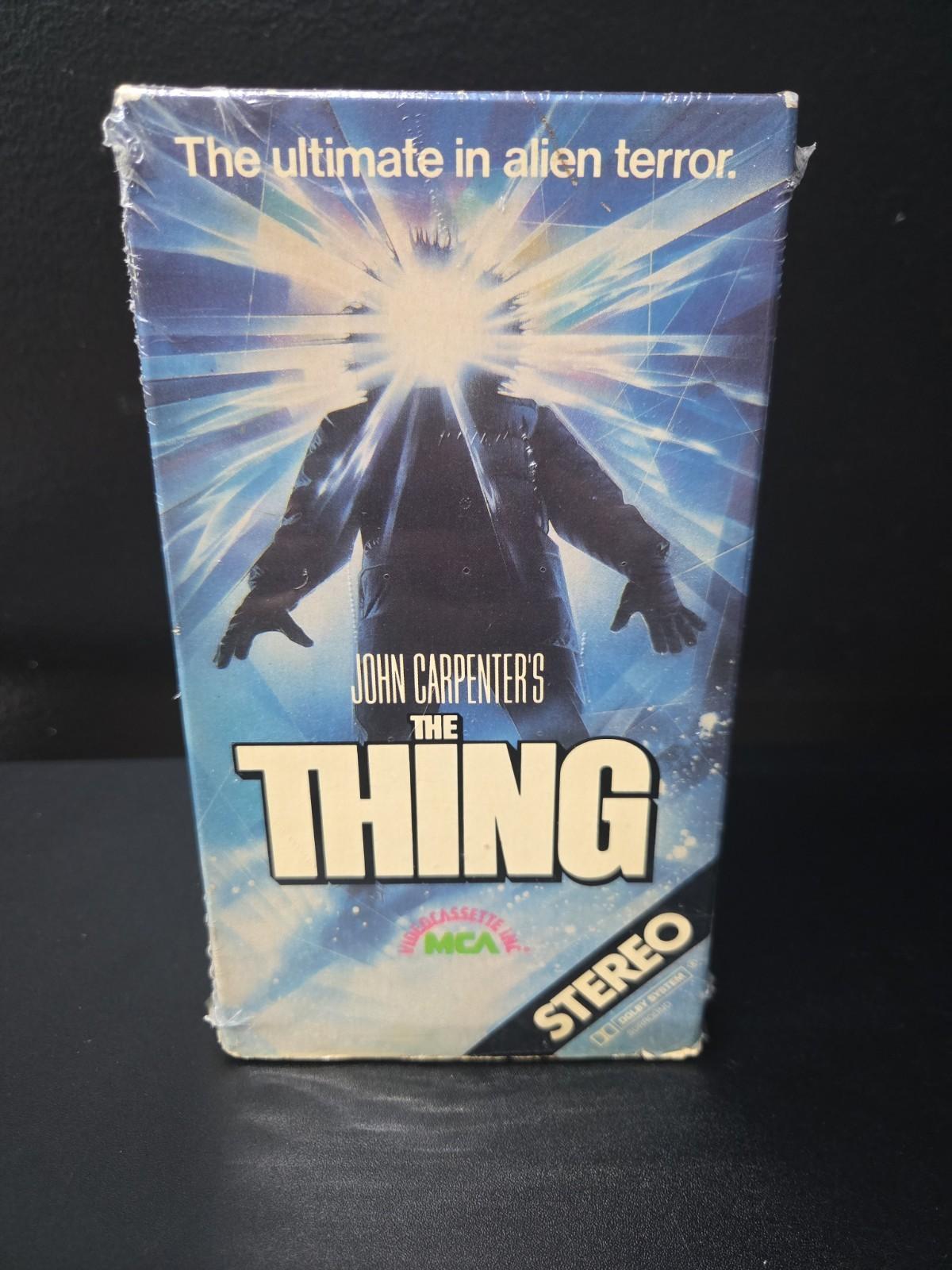 The Thing VHS 1982 1st 'RAINBOW' Release W/Shrink VG+ RARE John Carpenter