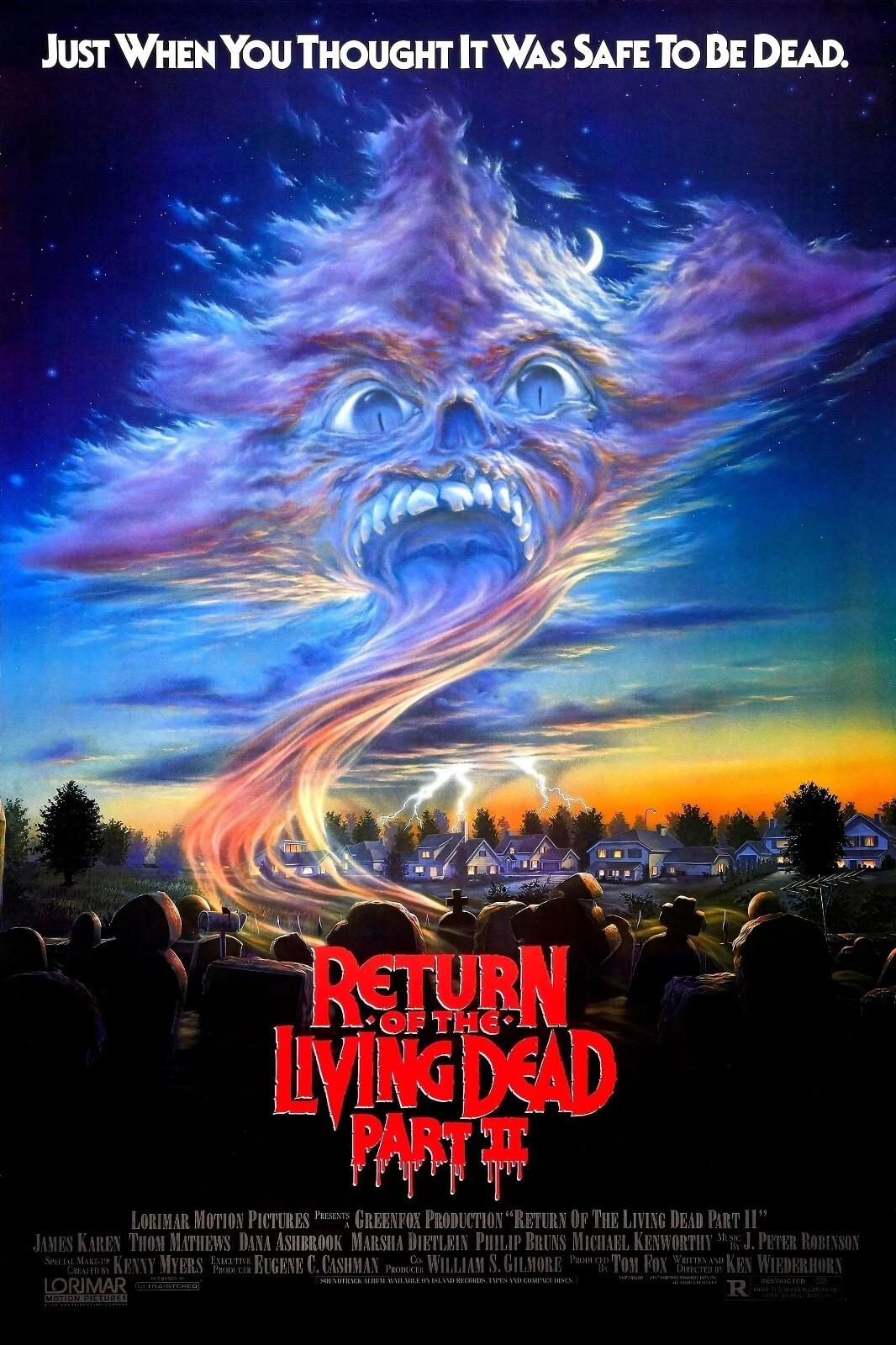 RETURN OF THE LIVING DEAD PART II ORIGINAL ROLLED 27X40 MOVIE POSTER 1988 HORROR