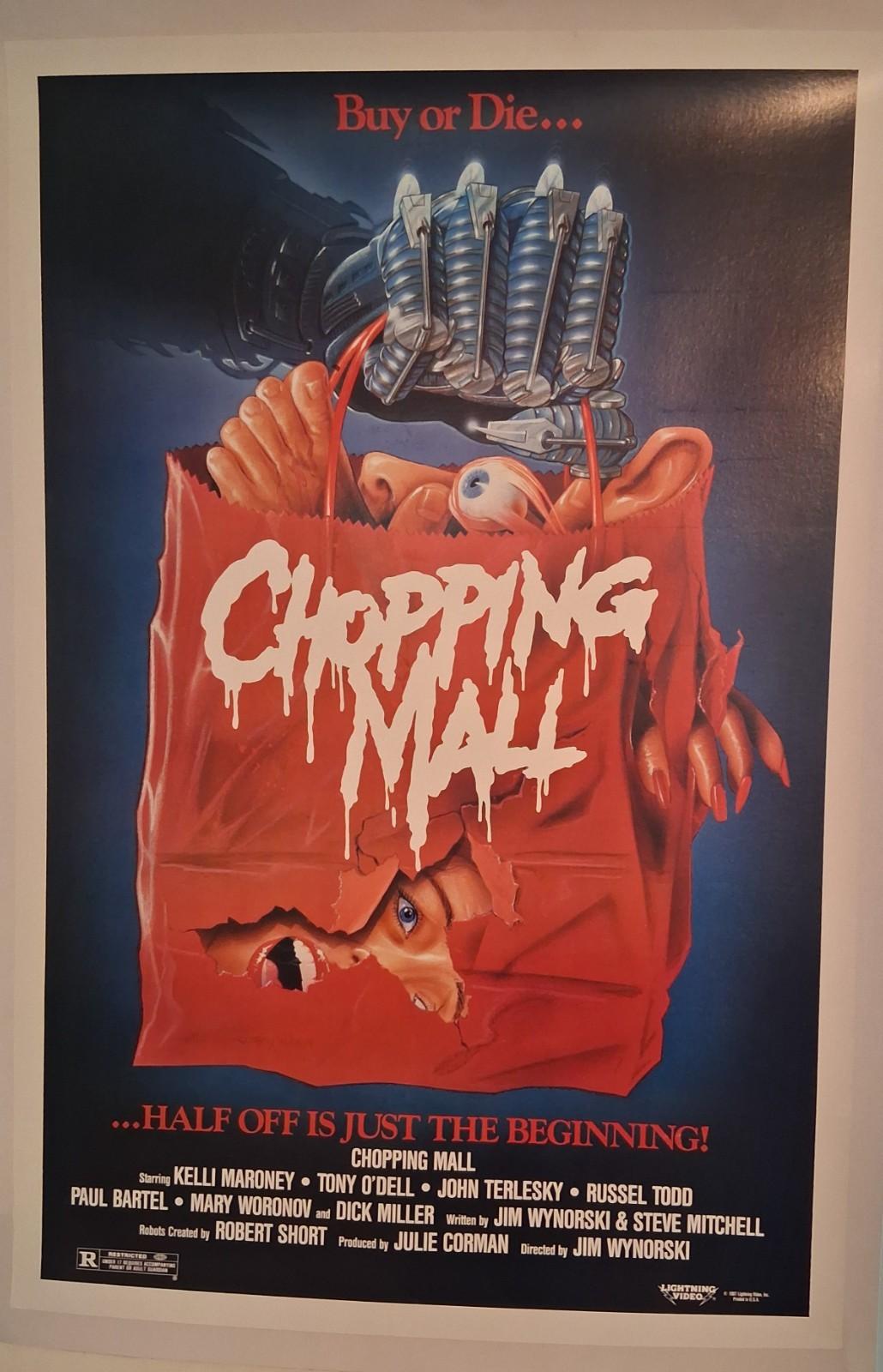 1986 Chopping Mall Original Movie Poster Video Linen 27x41 Horror Sci-Fi Cult