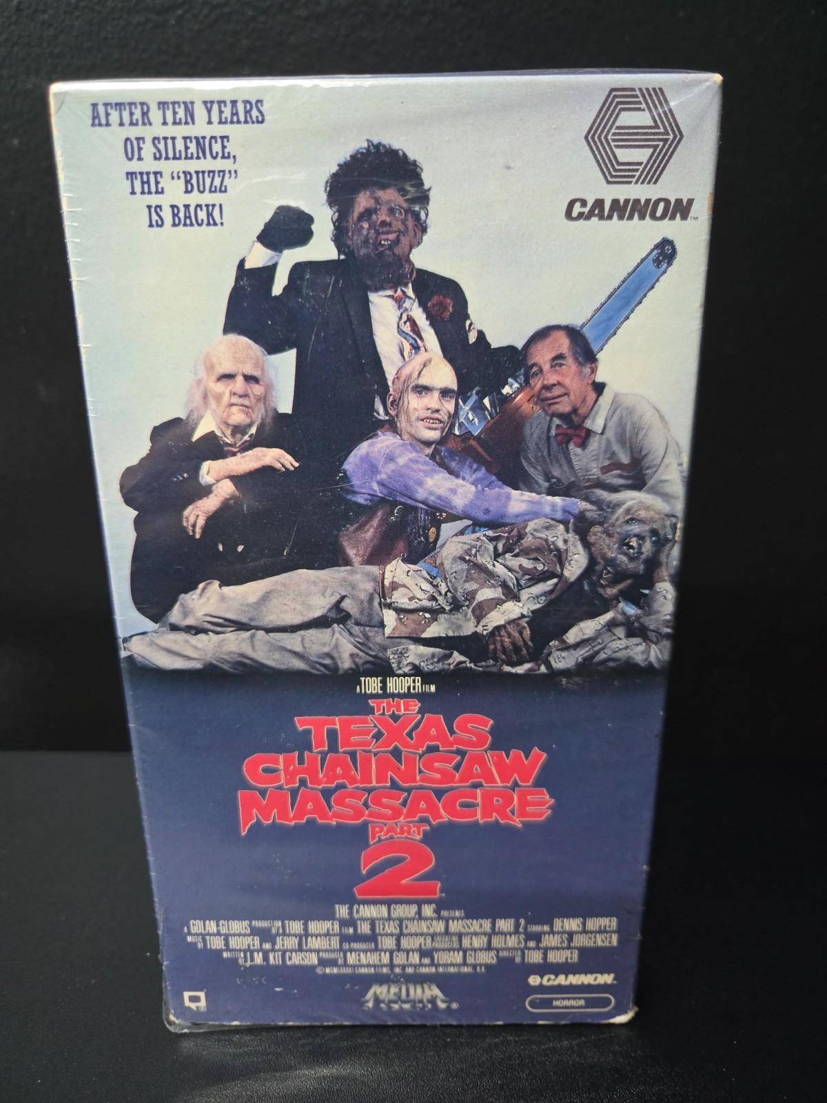 Texas Chainsaw Massacre Part 2 VHS 1986 MEDIA 1st Release W/Shrink EX RARE