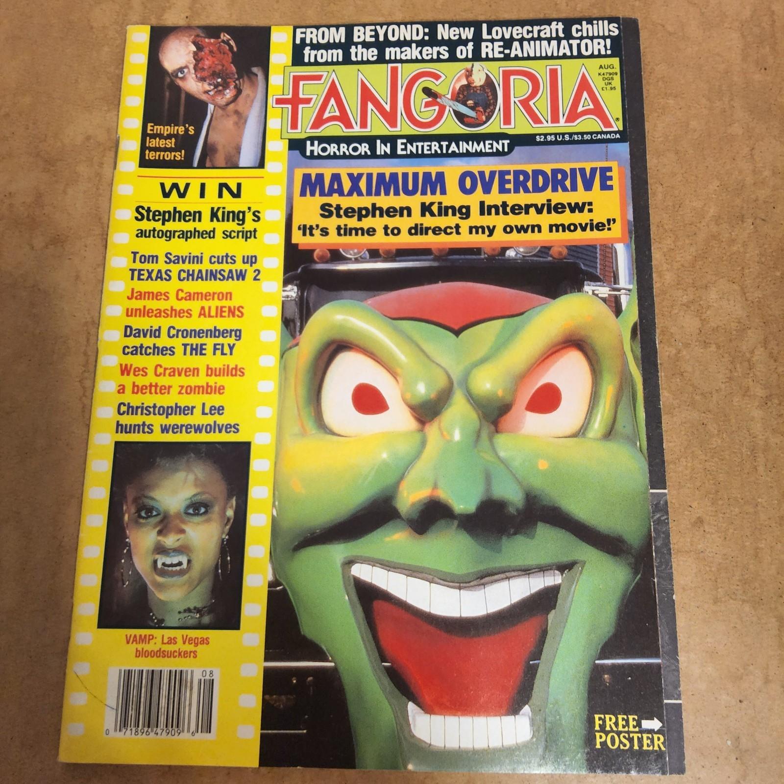 FANGORIA #56 "MAXIMUM OVERDRIVE" THE FLY, TCM 2, ALIENS, VAMP, WES CRAVEN, KING.