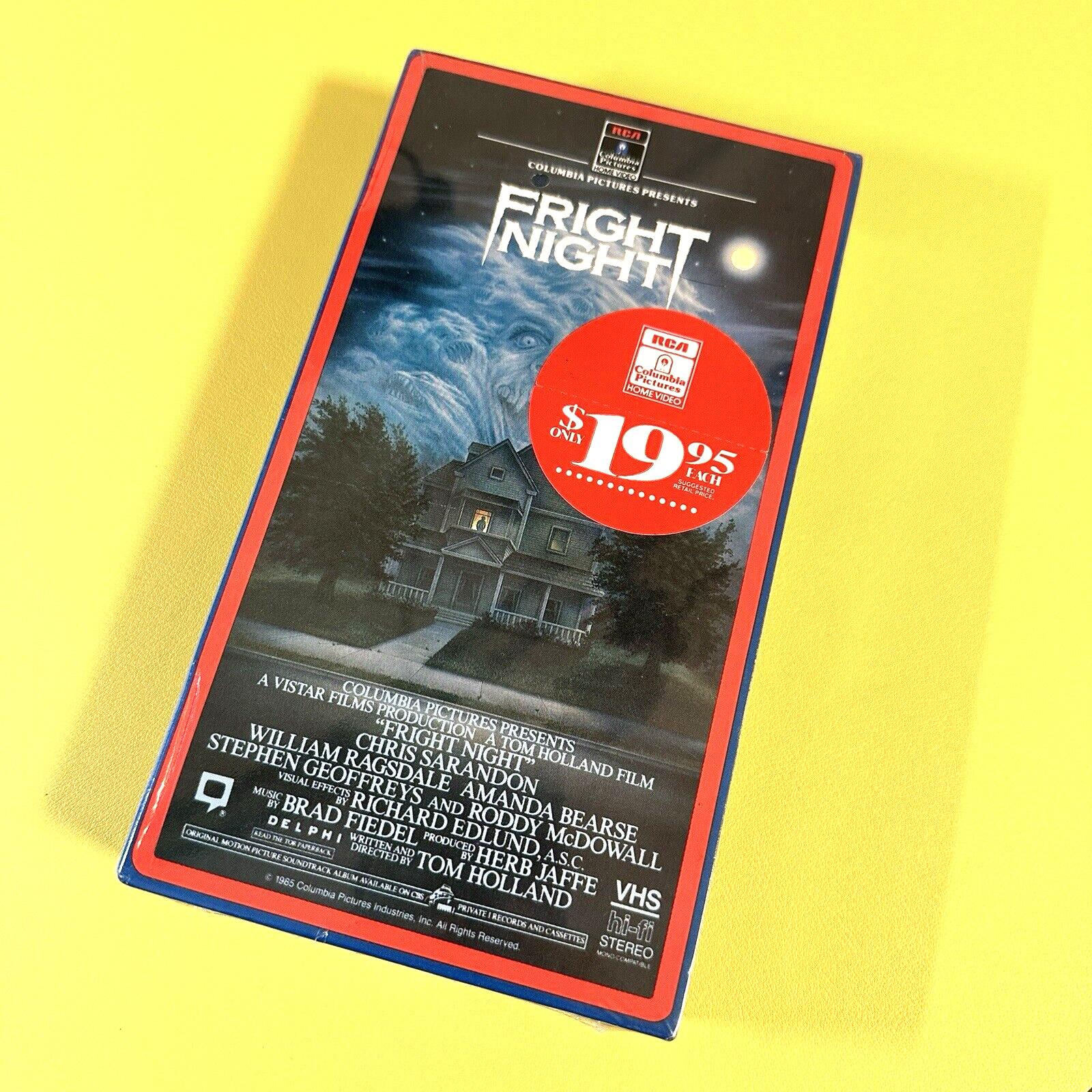 1985 Fright Night Factory Sealed VHS Horror Side Flap Box Red Watermarks Vintage