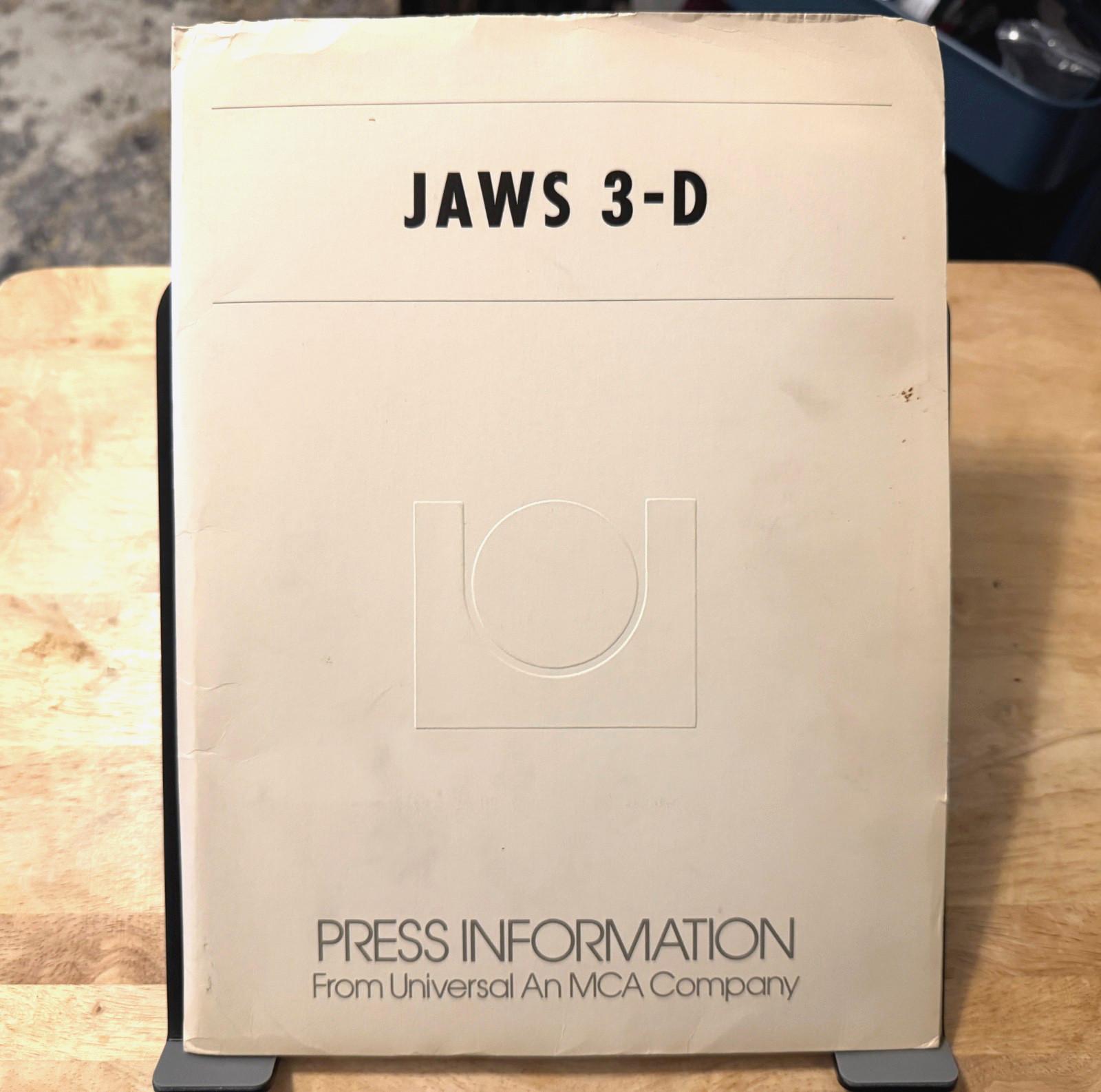 JAWS 3-D 1983 Horror Movie Press Kit with Folder and 16 B&W Promo Photos