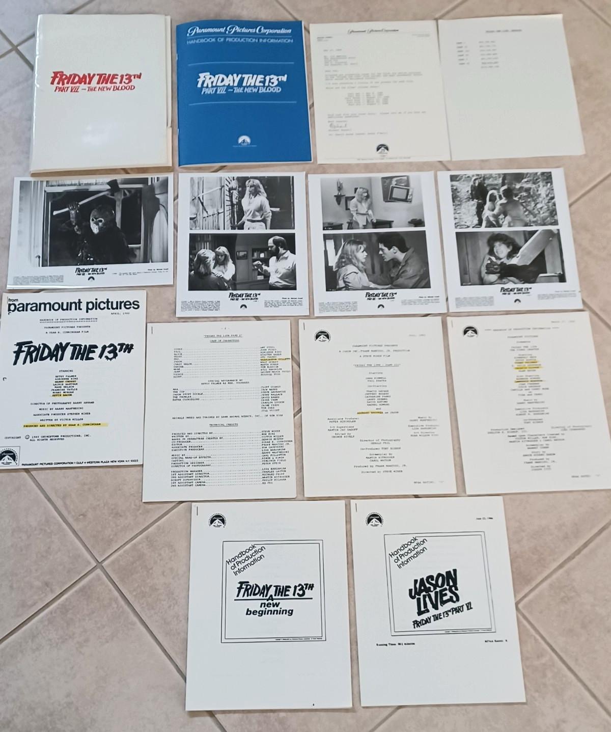 1988 FRIDAY THE 13TH Press Kit Notes/Photos Plus [1st 6 Friday the 13th] RARE!
