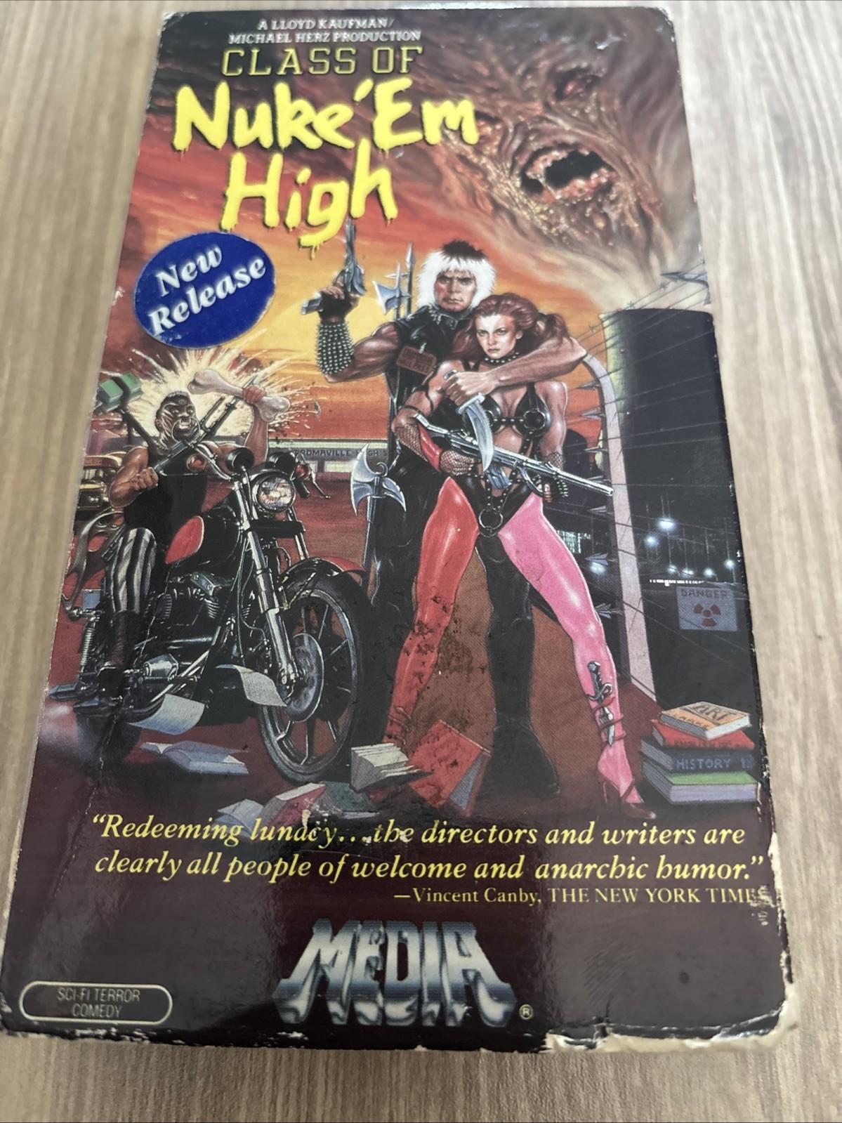 Class of Nuke Em High (VHS, 1987) Vintage All Original - Loose Label