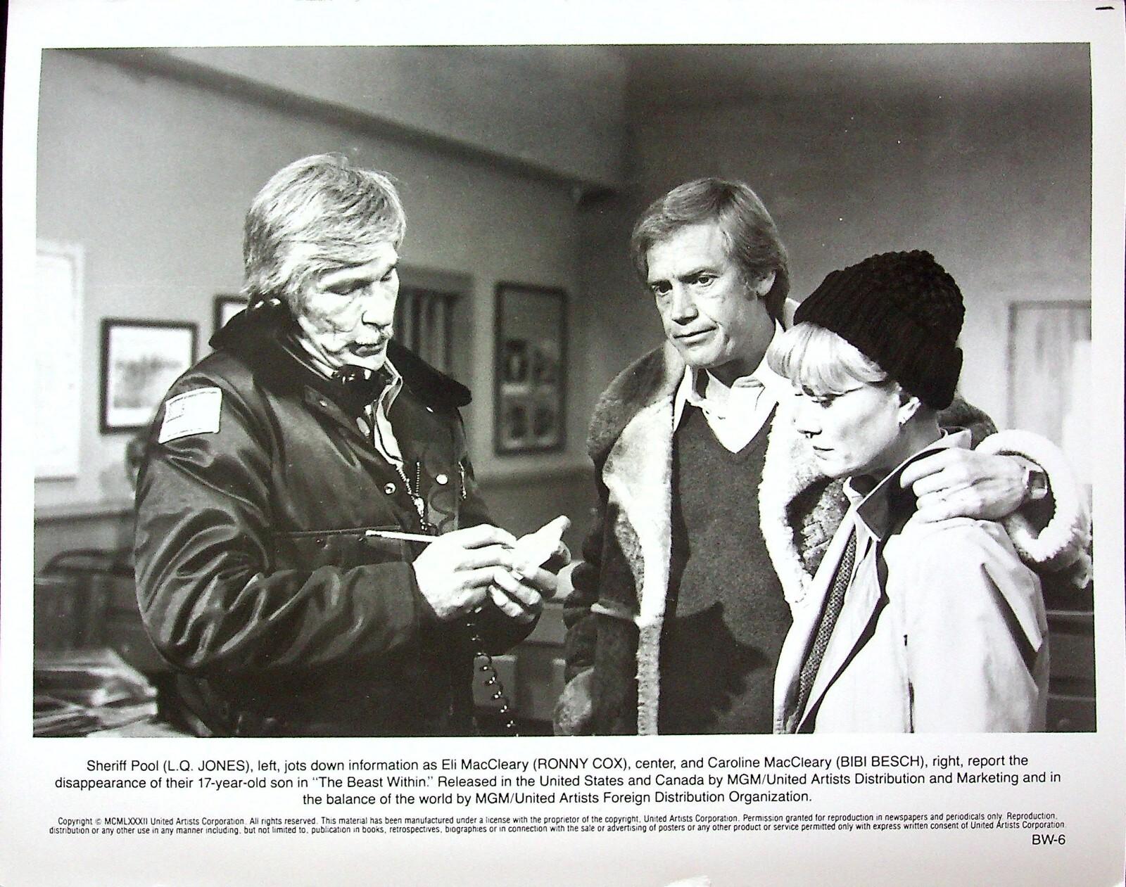 L.Q. JONES, RONNY COX, AND BIBI BESCH - THE BEAST WITHIN MOVIE PRESS KIT PHOTO