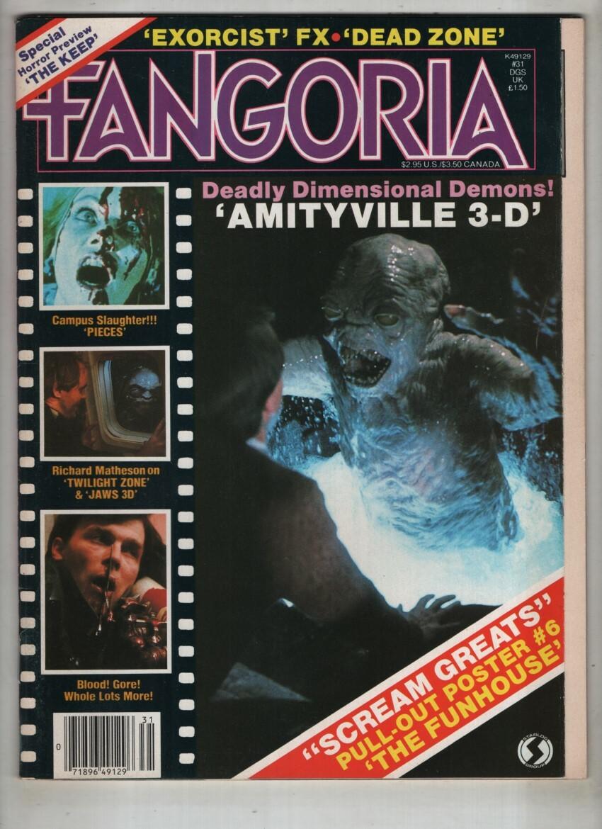 Fangoria Mag Amityville 3-D Twilight Zone Jaws 3D #31 1983 011322nonr
