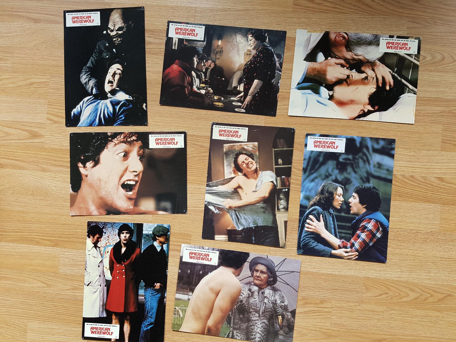 John Landis An American Werewolf in London - rare set 8 German lobby cards 1981