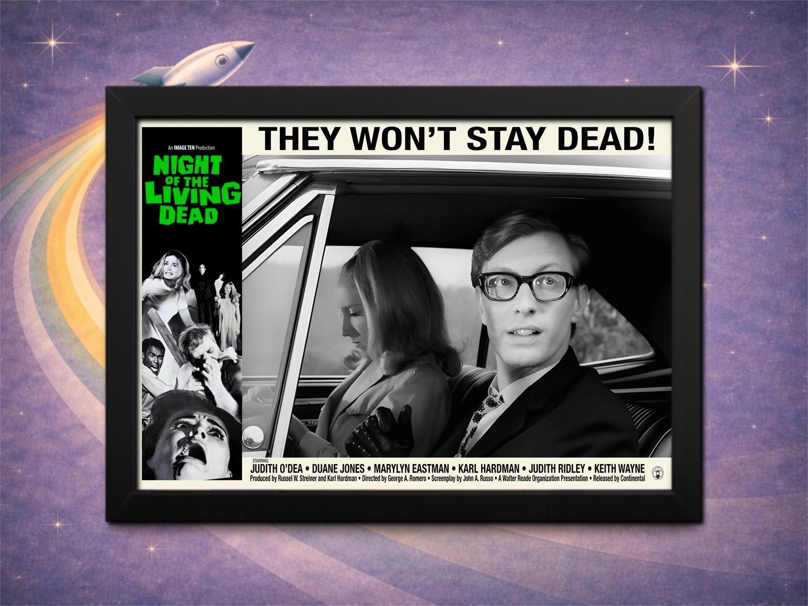 Night of the Living Dead 1968 Lobby Card | ClassicSciFi Framed Horror Art 12×8