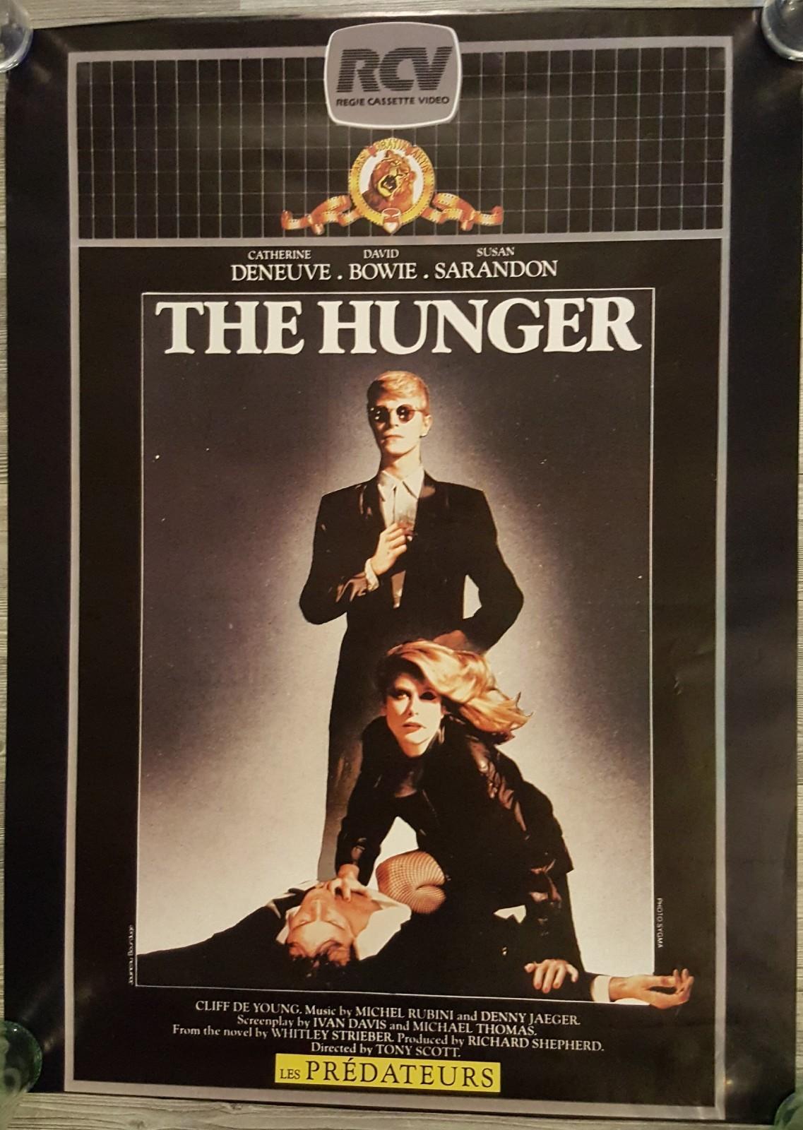 THE HUNGER MOVIE POSTER 32x23 original 1983 DAVID BOWIE CATHERINE DENUEVE
