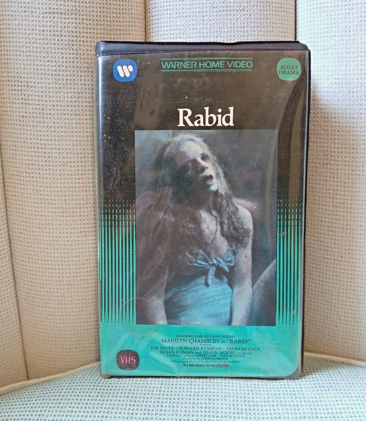 Rabid VHS 1977, Clamshell Case, Marilyn Chambers Warner Home, *Tested & Works*