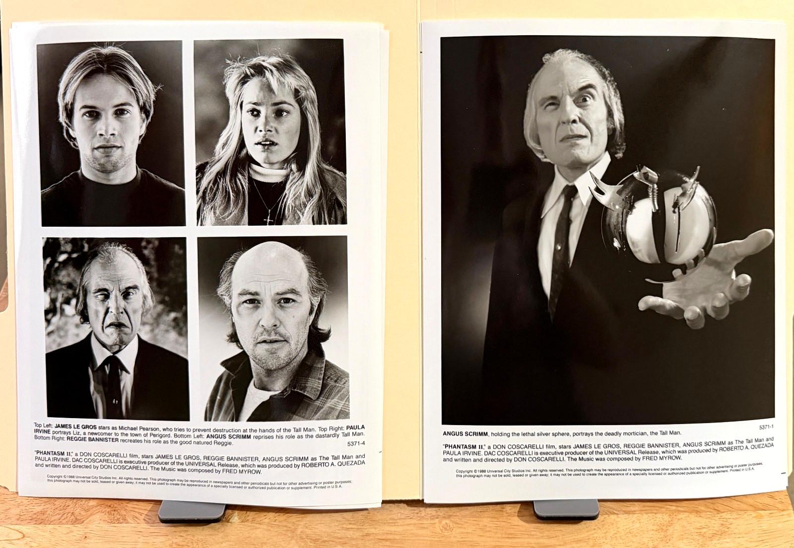 PHANTASM II 1988 Horror Movie Press Kit - 7 Black & White Promo Photos