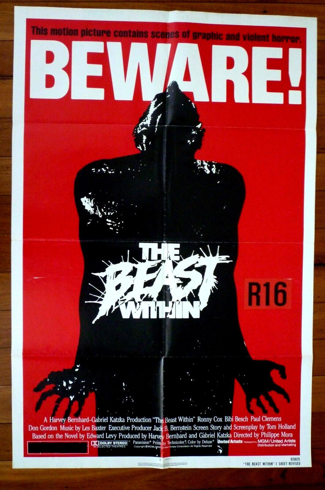 THE BEAST WITHIN Original 1982 American One Sheet Horror Movie Poster Bibi Besch