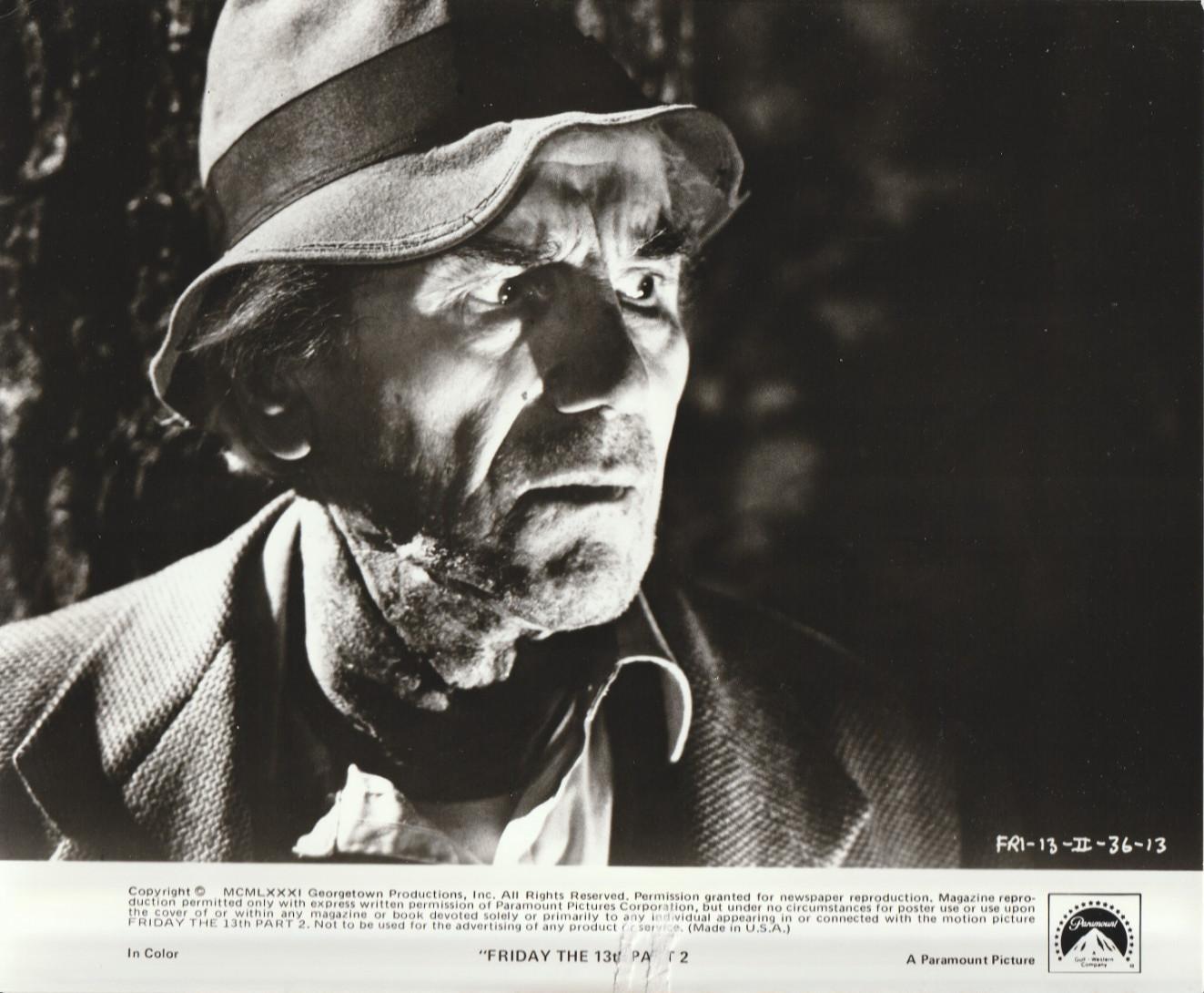 Original Vintage Photo 1981 Friday the 13th Part 2 Walt Gorney # 13 Horror