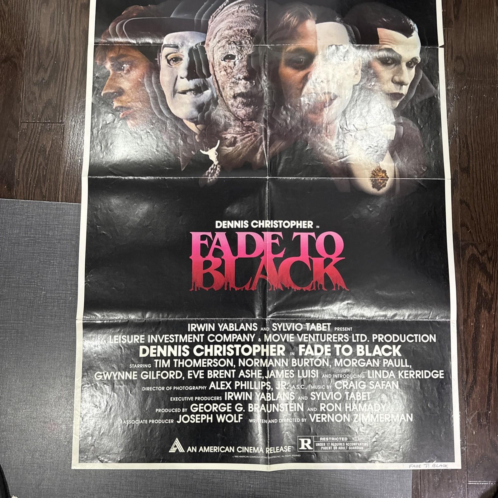 1980 FADE TO BLACK ORIGINAL 27X41 ONE SHEET VINTAGE FOLDED MOVIE POSTER VAMPIRES