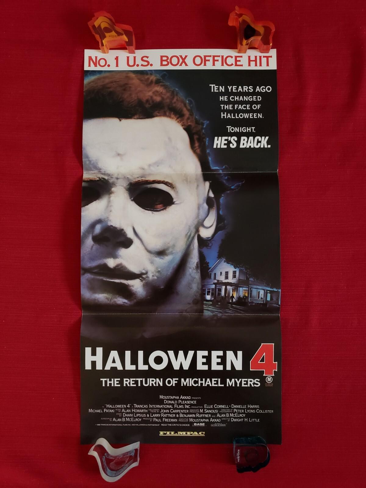 HALLOWEEN 4 1988 ORIGINAL MOVIE POSTER AUSSIE DAYBILL RETURN MICHAEL MYERS MASK
