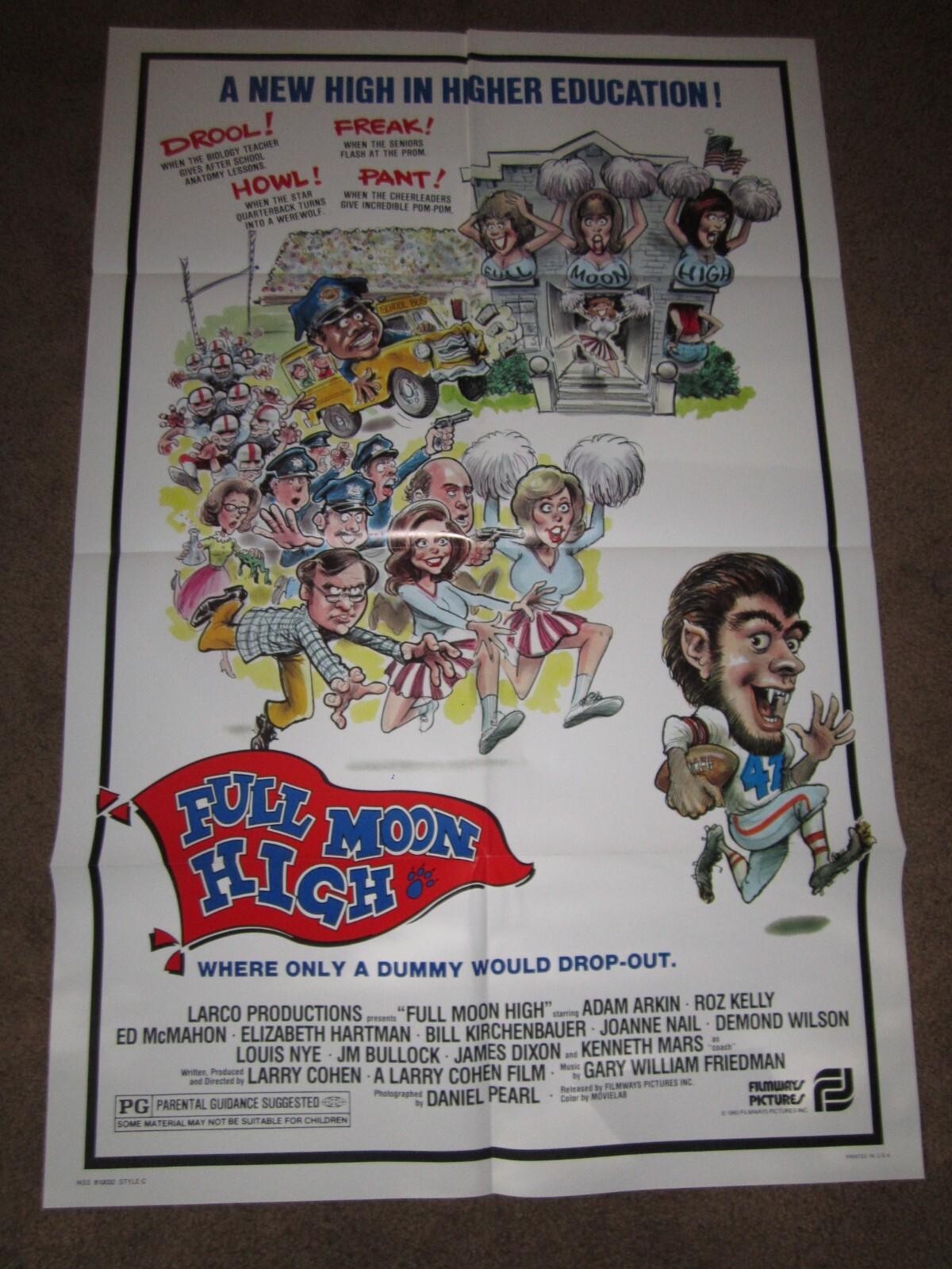 FULL MOON HIGH (style C) original MOVIE POSTER 1981 werewolf like Teen Wolf