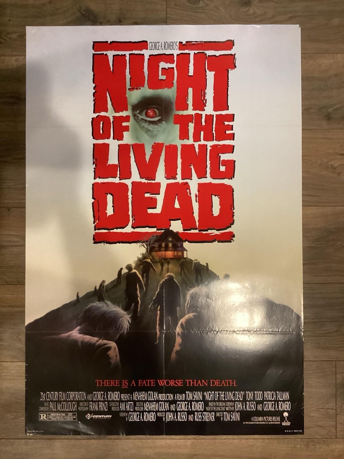 NIGHT OF THE LIVING DEAD - 27x40 Folded Movie Poster 1990 Horror/ Zombies