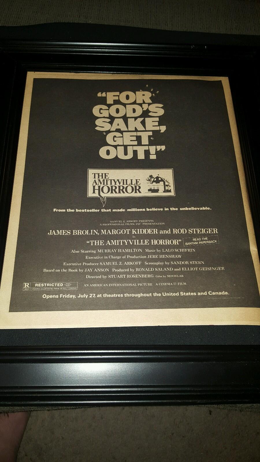 The Amityville Horror Rare Original Promo Poster Ad Framed! 