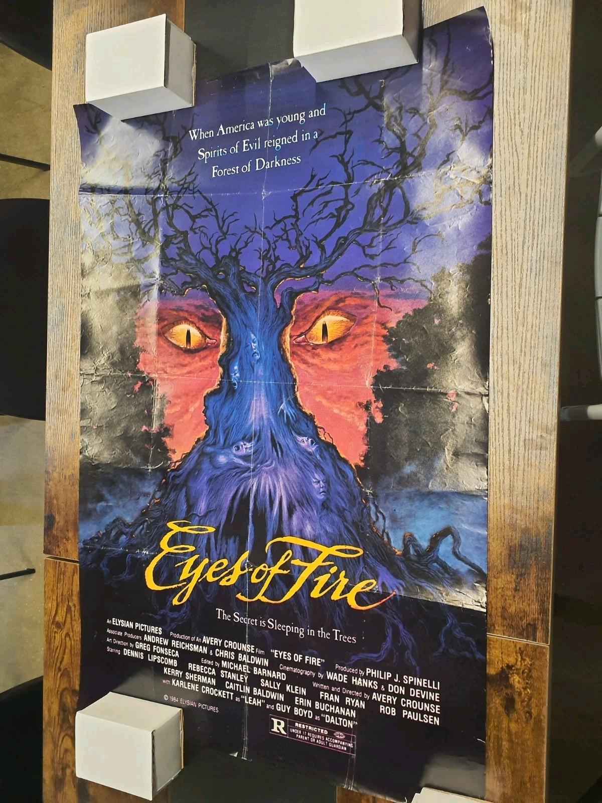 Vintage Original Eyes Of Fire Movie Poster  27x41 RARE CULT HORROR ( TL26 )
