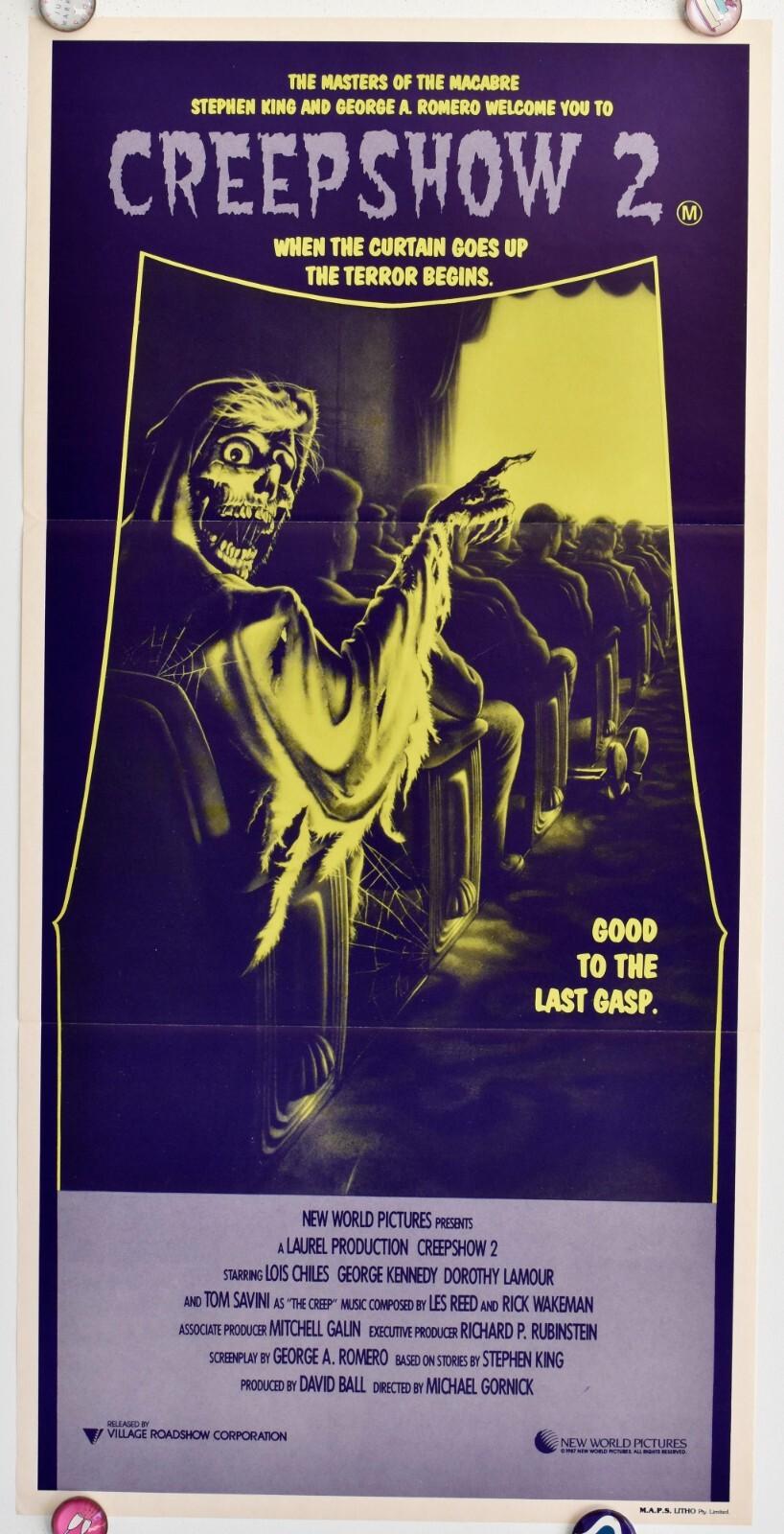 Creepshow 2 Original 1987 Australian cinema daybill movie poster Romero RARE.