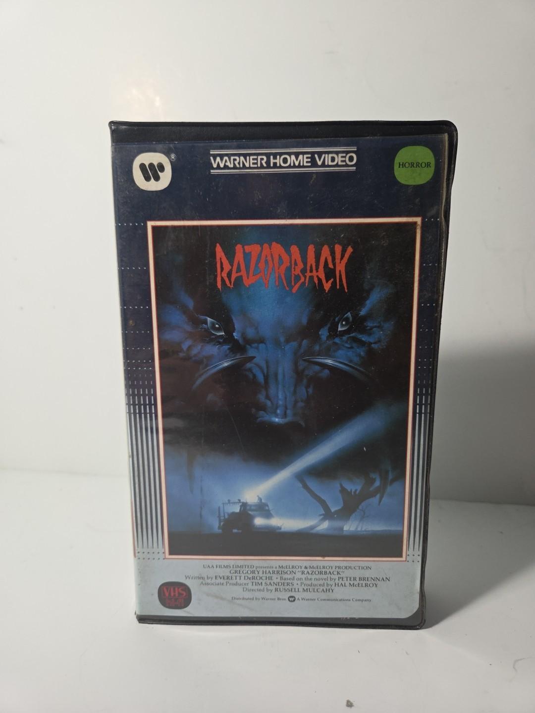 Razorback VHS Tape Horror 1985 Vintage Former Rental, Clamshell