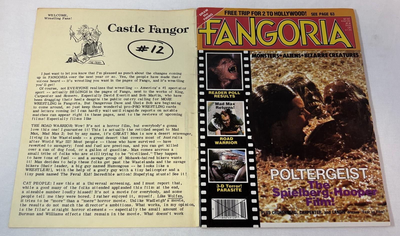 1982 FANGORIA #19 w/Castle Fangor~Poltergeist, Road Warrior, Parasite, Creepshow