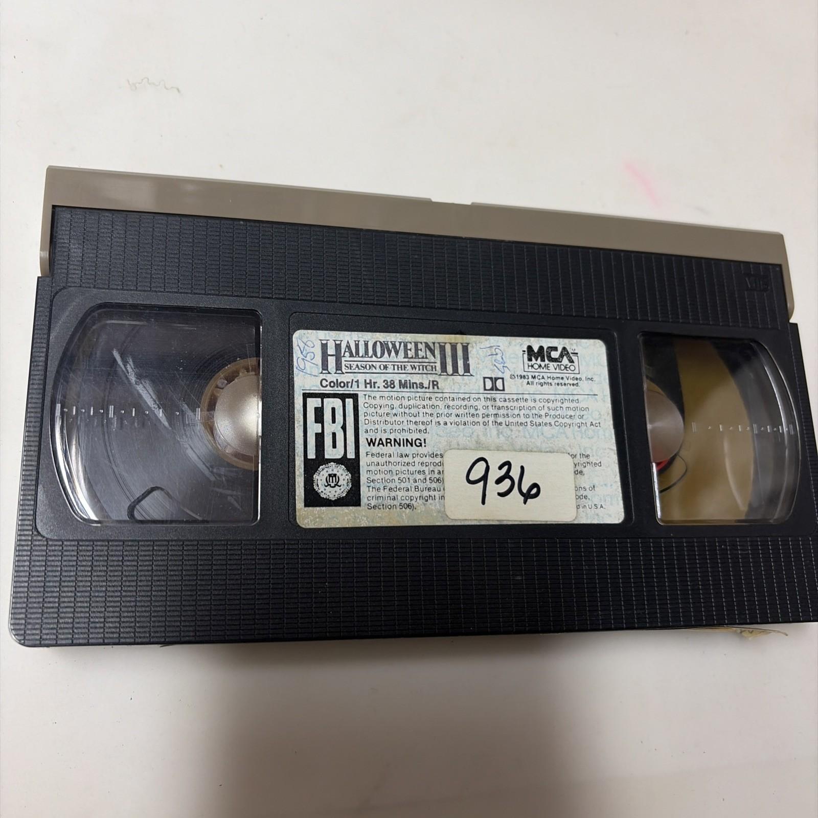 Vtg Halloween III 3 Season of the Witch VHS 1983 MCA RARE Gray Flap- No Sleeve