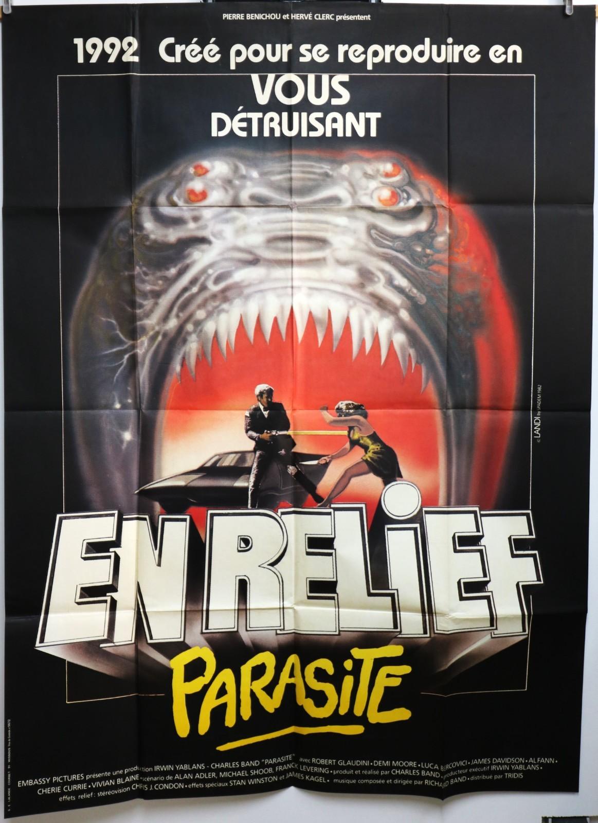 PARASITE 1982 Vintage Large French Original Movie Poster 116x157cm