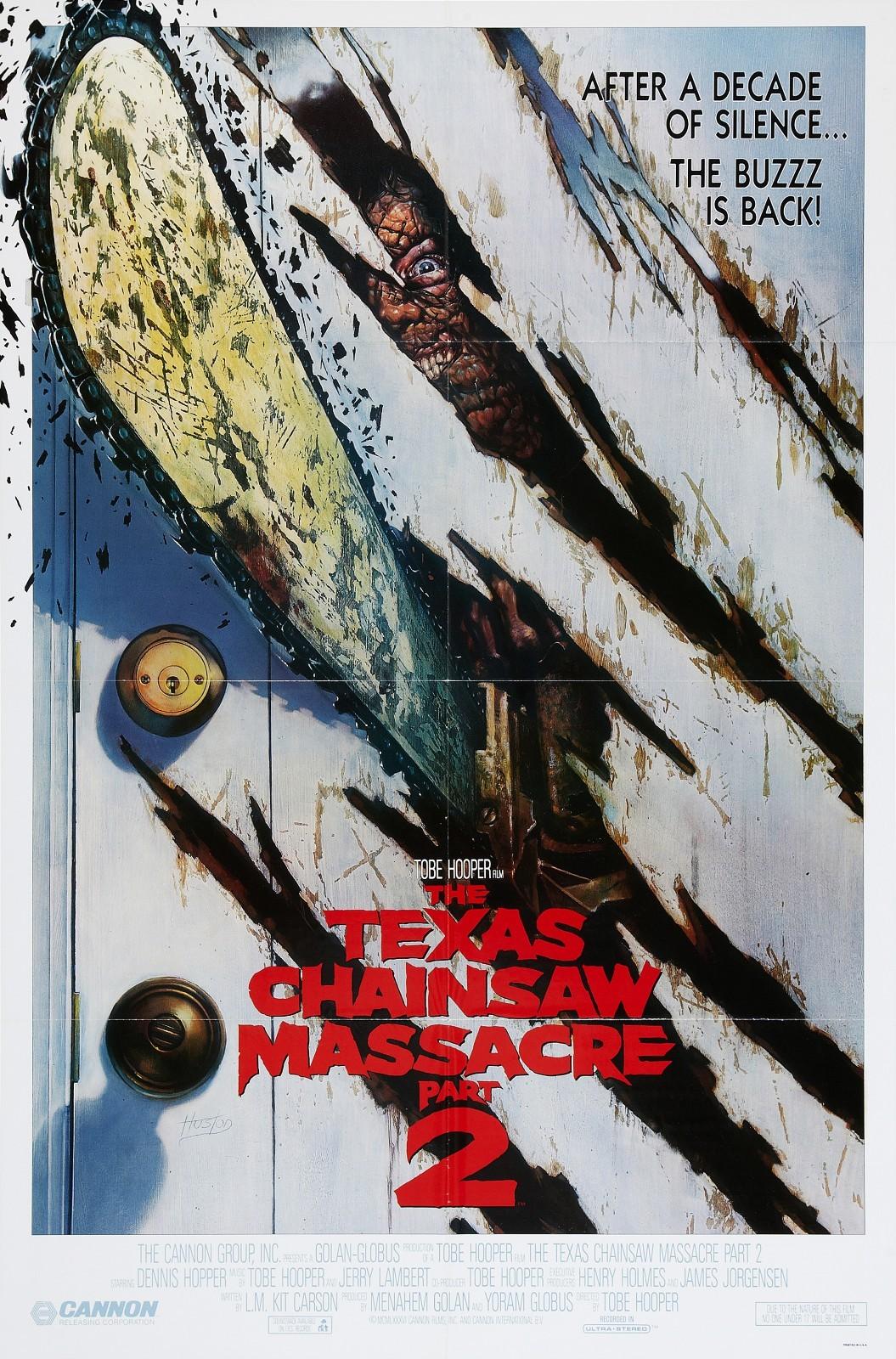 THE TEXAS CHAINSAW MASSACRE PART 2 (1986) ORIGINAL VERSION B FOLDED MOVIE POSTER