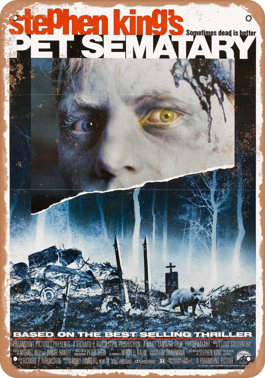 METAL SIGN - Pet Sematary (1989) - Vintage Look