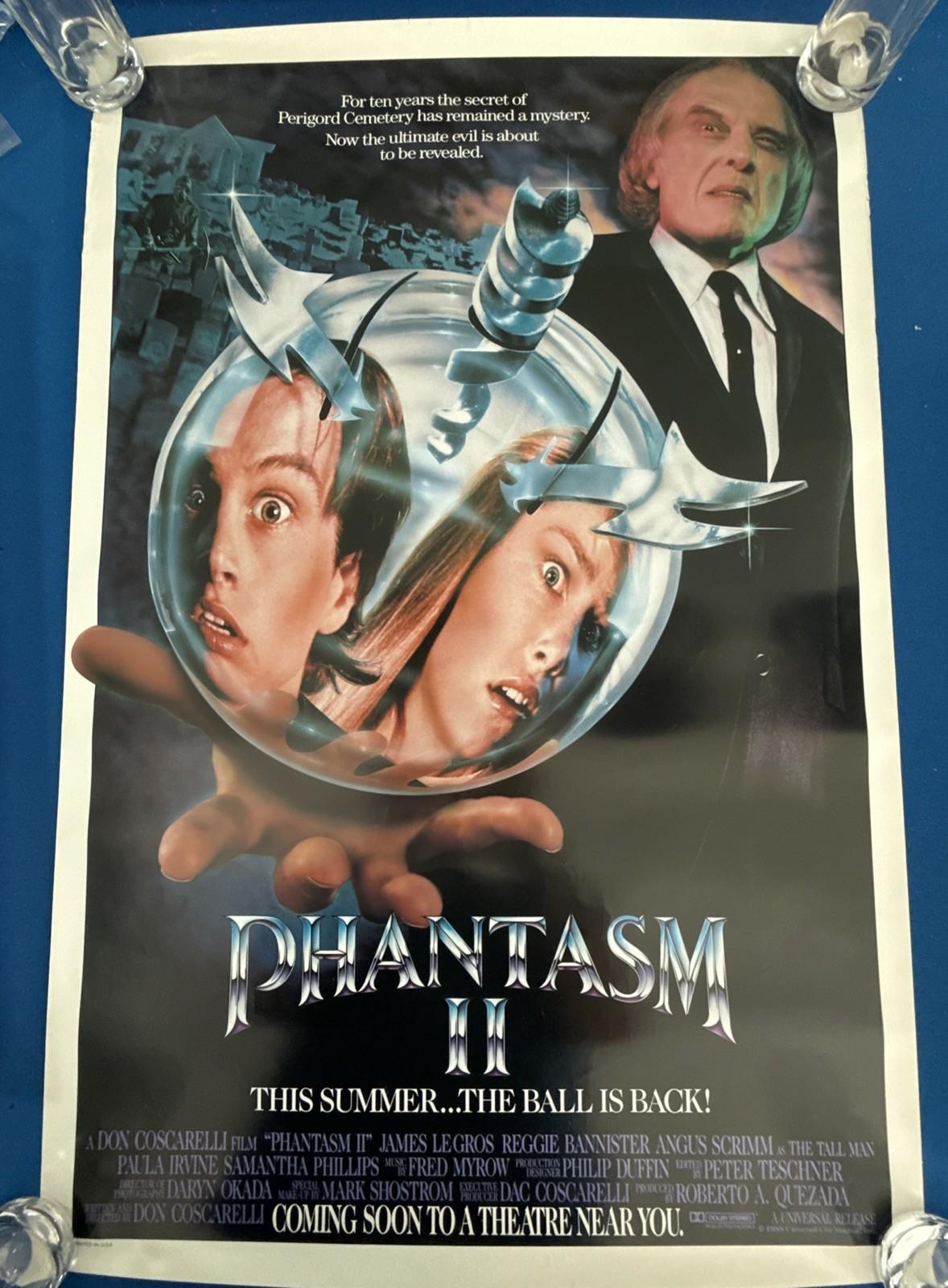 Vintage Original 1988 Phantasm II Original Movie Poster Horror Film  27”x41” USA