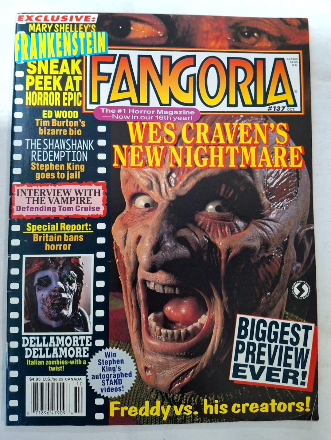 Vintage 1994 Fangoria Wes Craven's New Nightmare Freddy vs His Creators Magazine