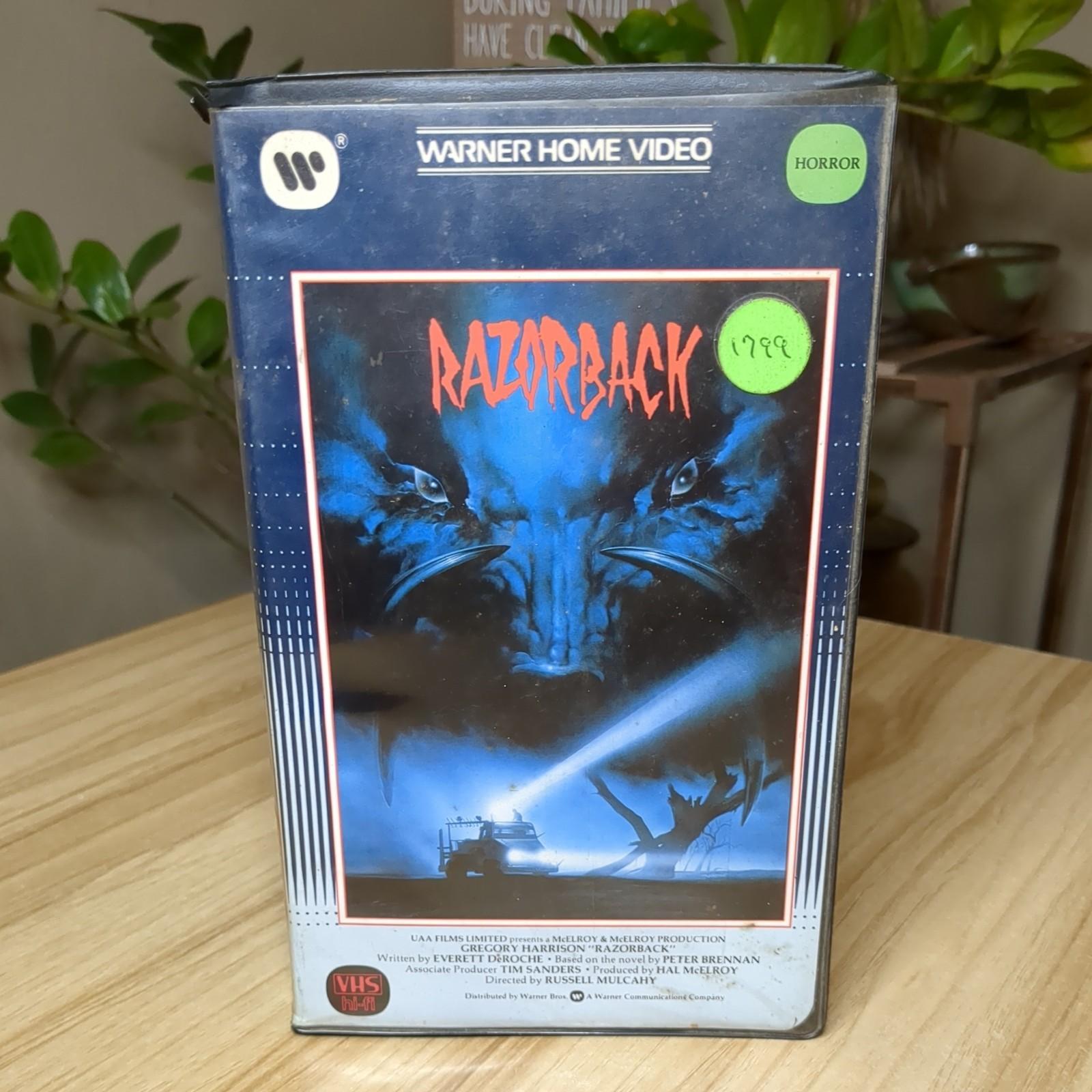 Razorback VHS Tape Horror 1985 Vintage Former Rental, Clamshell Tested Working
