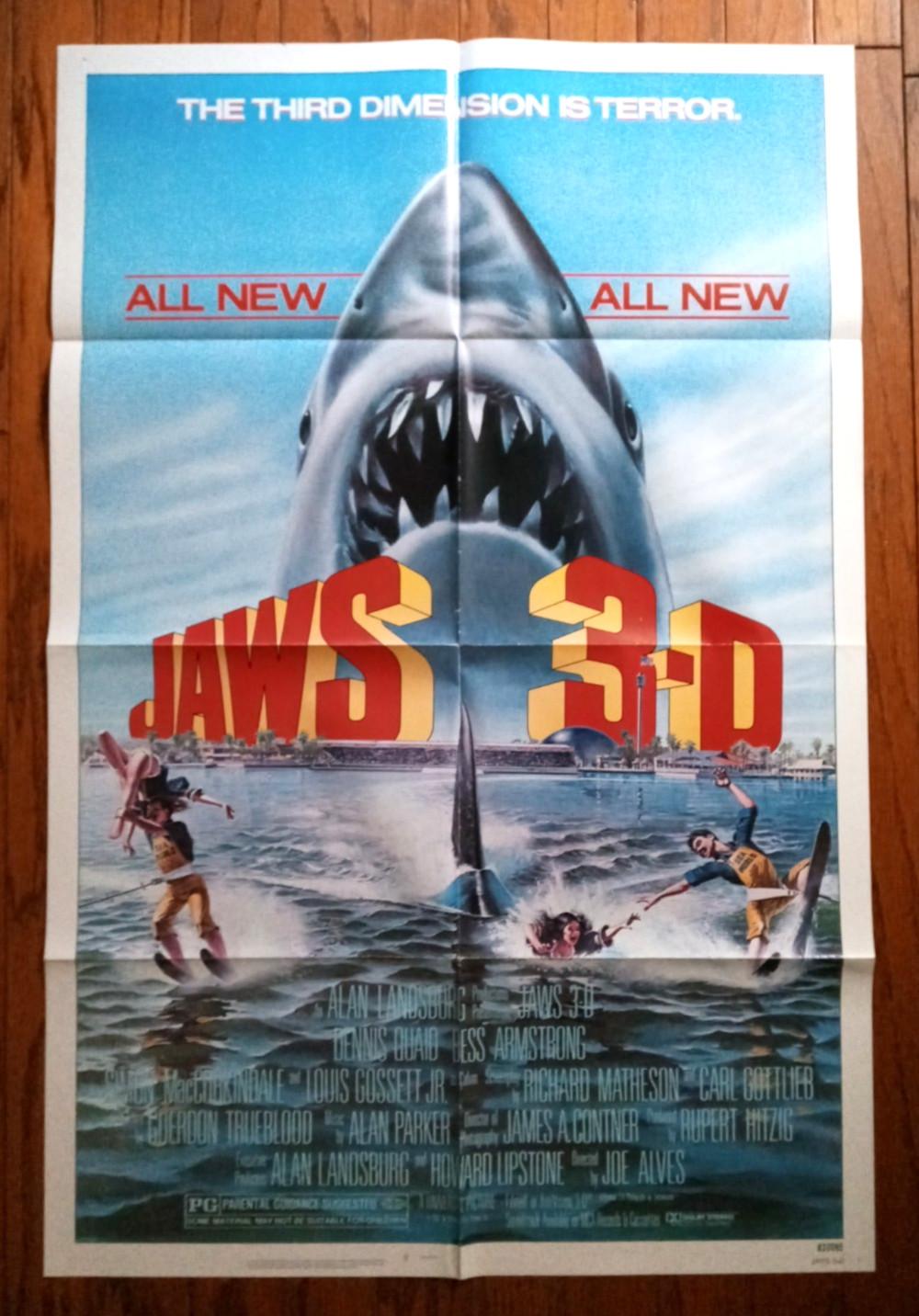 JAWS 3-D (1983) 27x41 Original Folded One Sheet Movie Poster