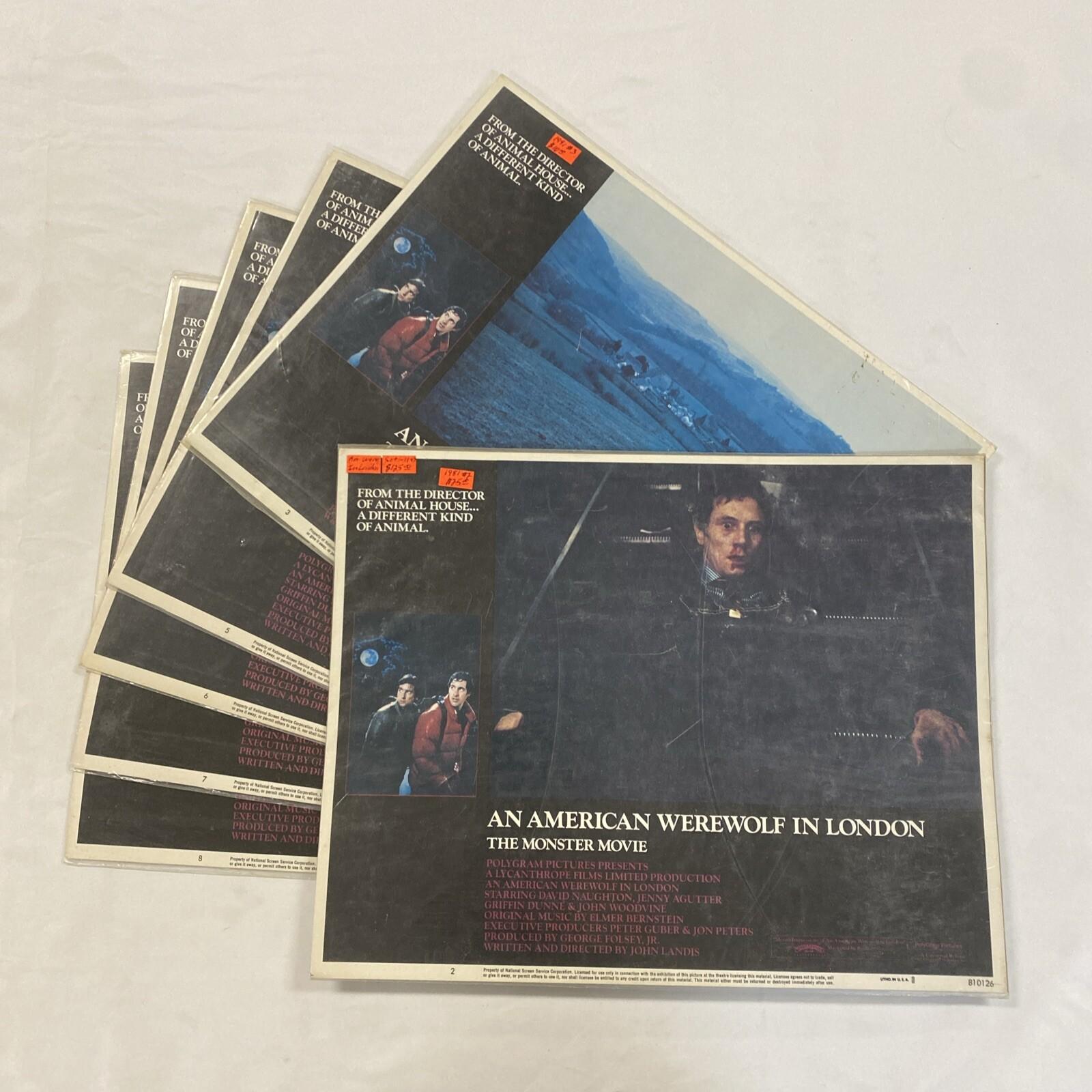 1981 AMERICAN WEREWOLF IN LONDON ORIGINAL 11x14 LOBBY SET 6 OF 8 CARDS LANDIS