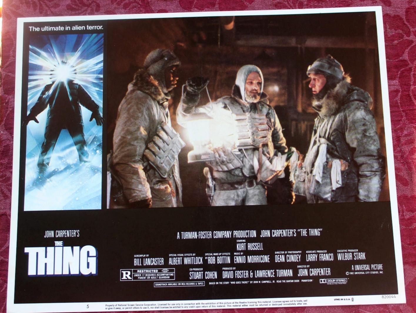 THING 1982 John Carpenter Kurt Russell Movie ORIGINAL  LOBBY CARD sci-fi horror