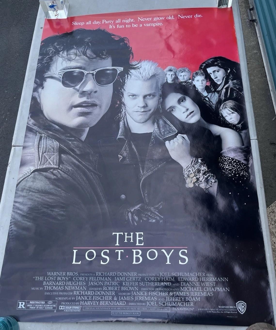 1987 The Lost Boys Original One Sheet Movie Theater Poster 27x40" Warner Rolled