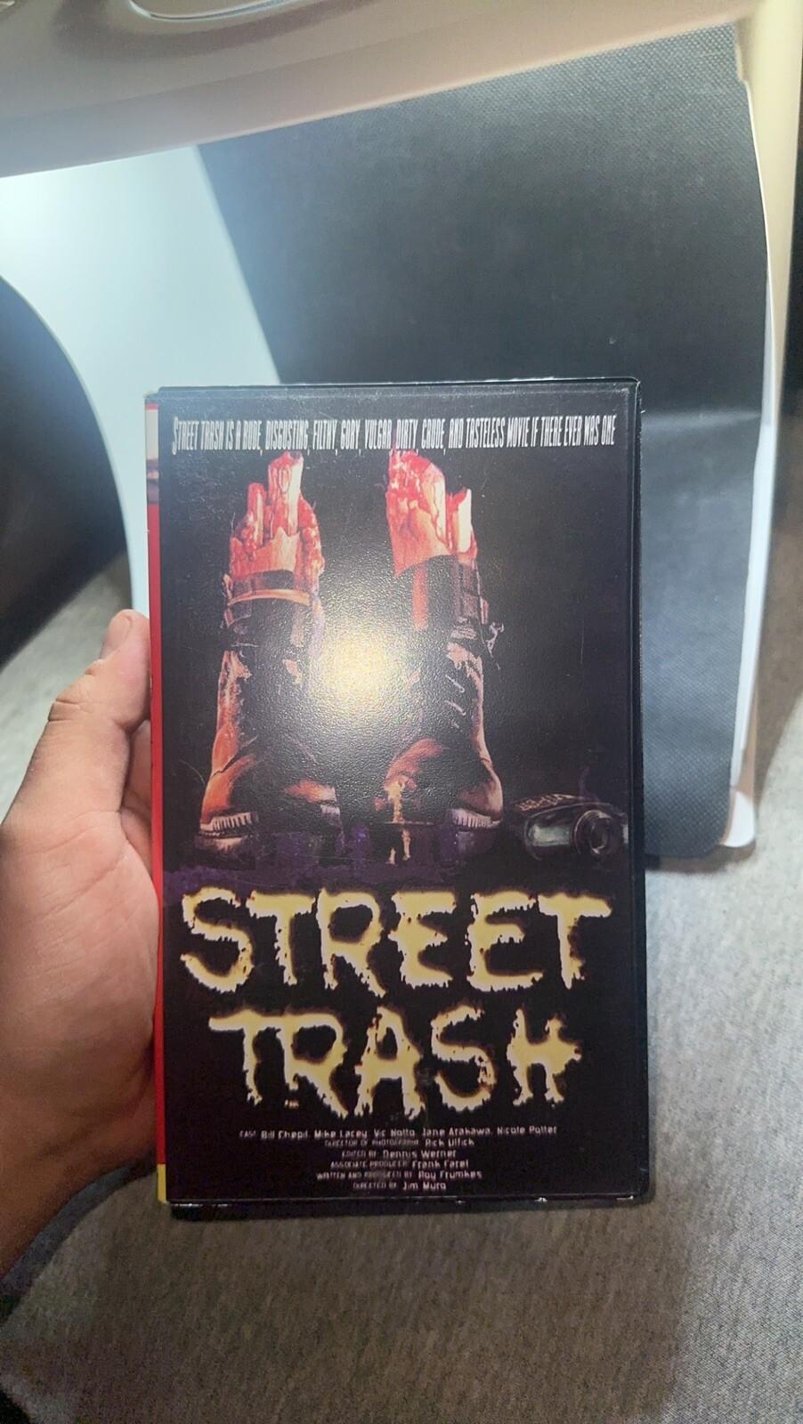 RARE Street Trash French Version Blue VHS Tape (Horror, Slasher, Zombies) MINT