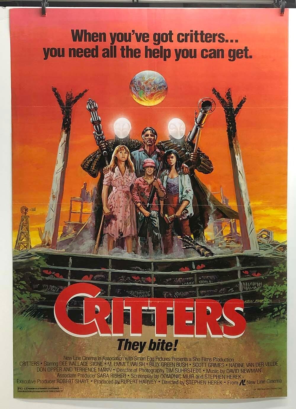 CRITTERS 27x40 US Vintage Movie Poster Original 1986 Very Gd Cond
