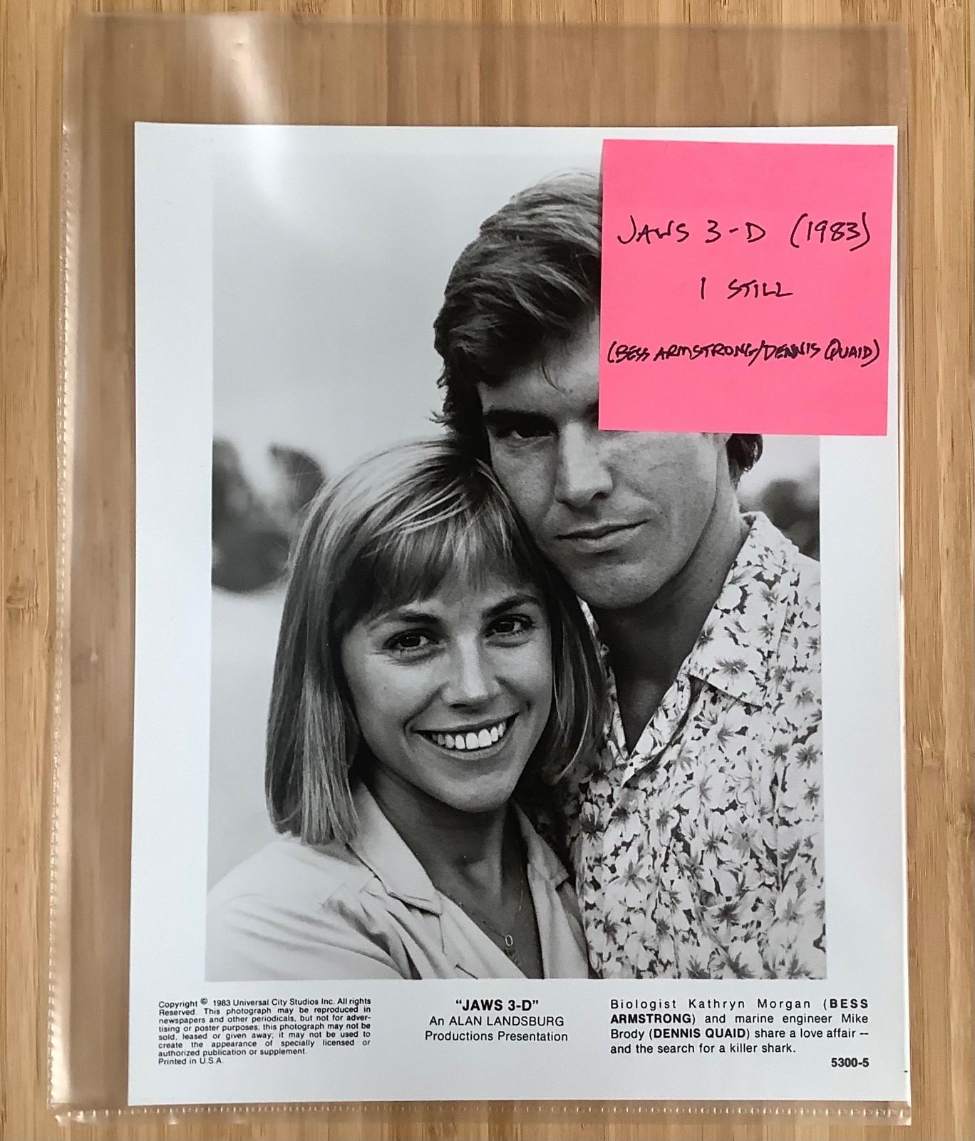 1 Jaws 3-D (1983) original movie still Bess Armstrong and Dennis Quaid portrait