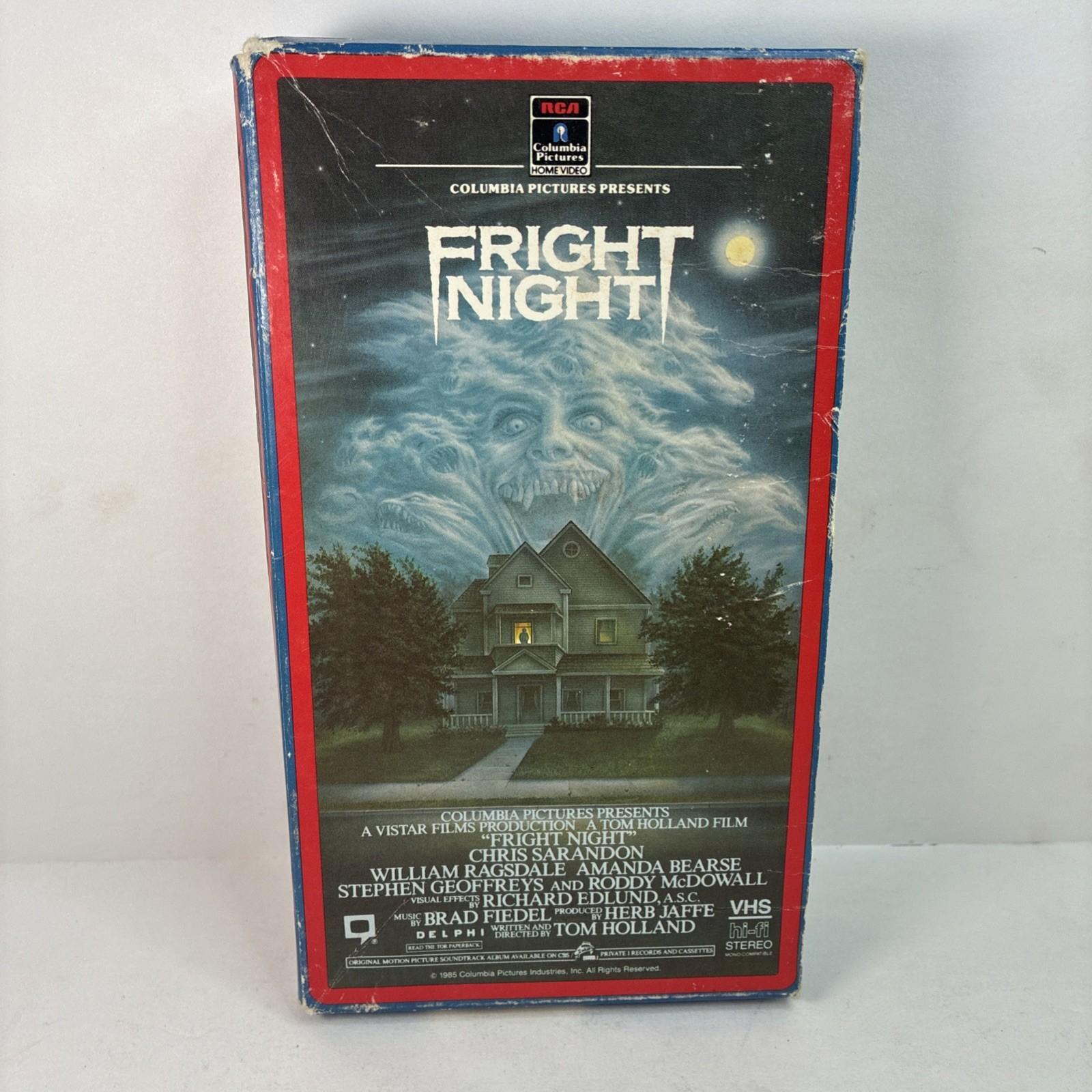 Vintage Fright Night (VHS Tape) Original 1986 Side Loader Horror Red Border